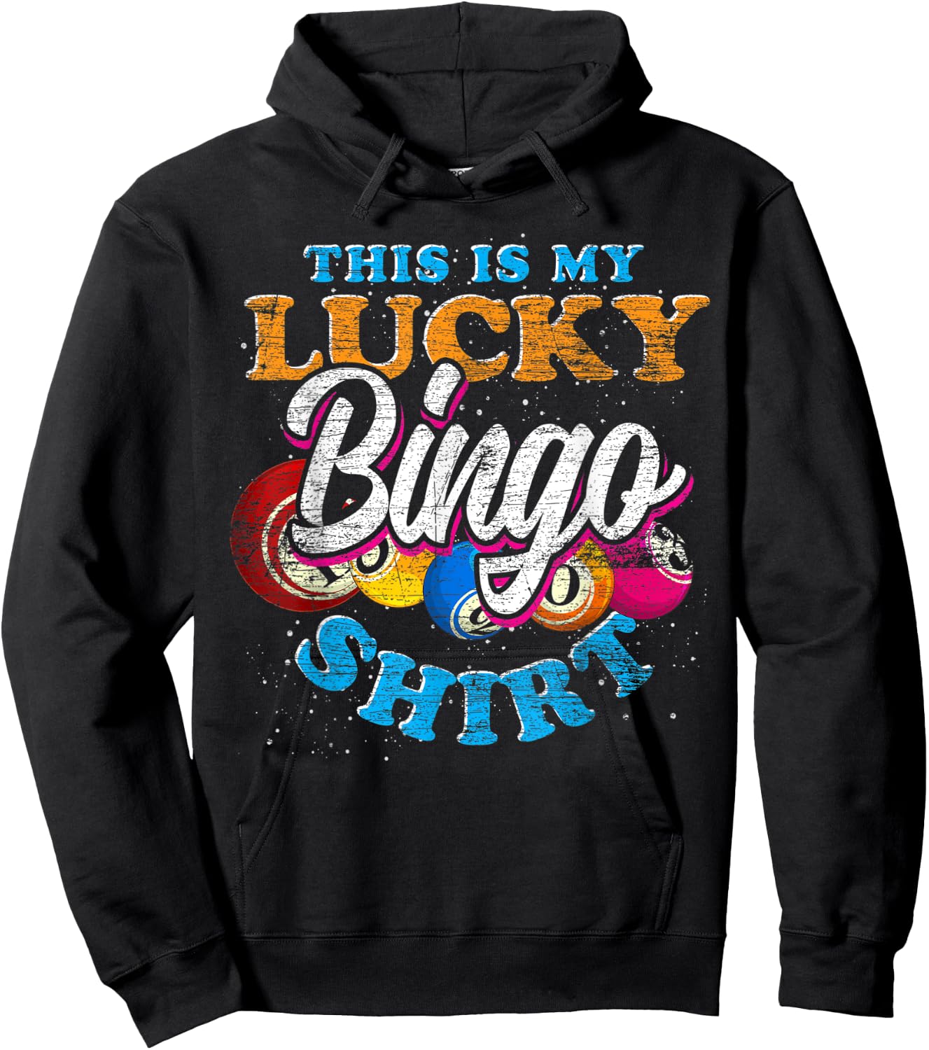 This Is My Lucky Bingo Shirt Bingo Player Lottery Bingo Hoodie - Hoodie | Black