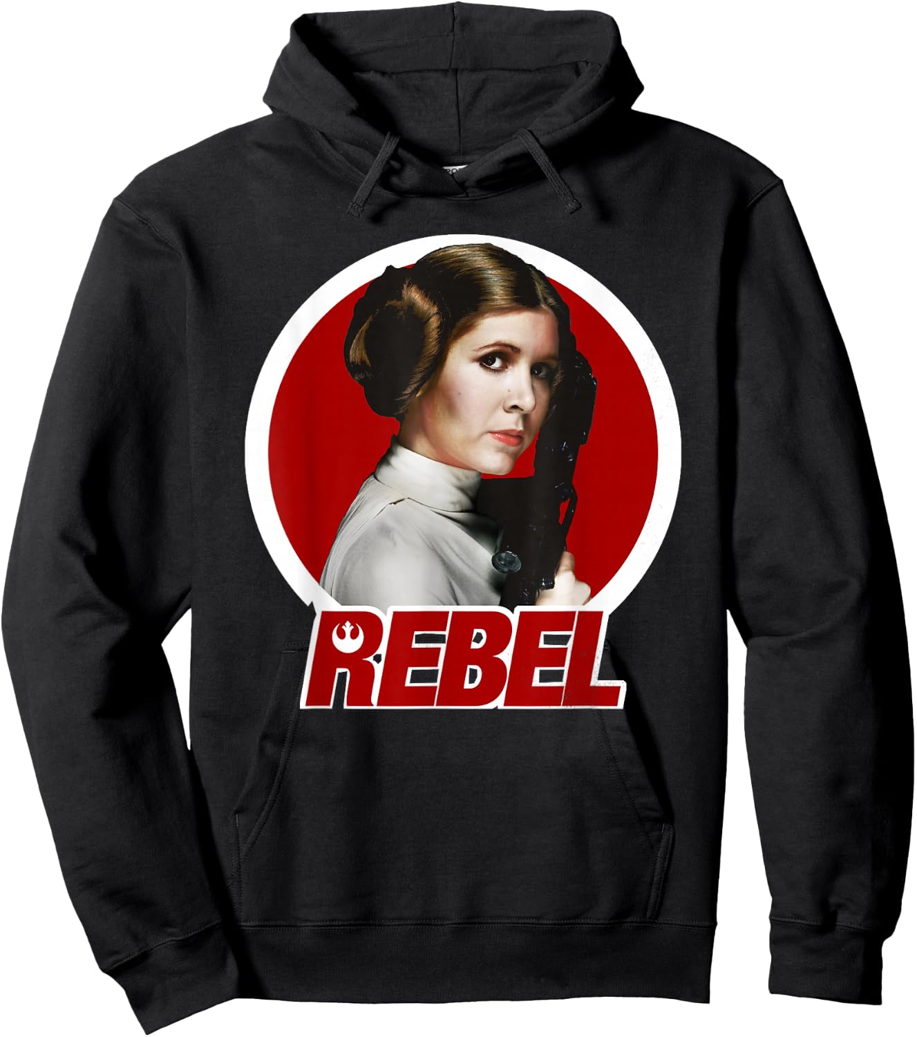 Star Wars Princess Leia Original REBEL Badge Graphic Hoodie - Hoodie | Black