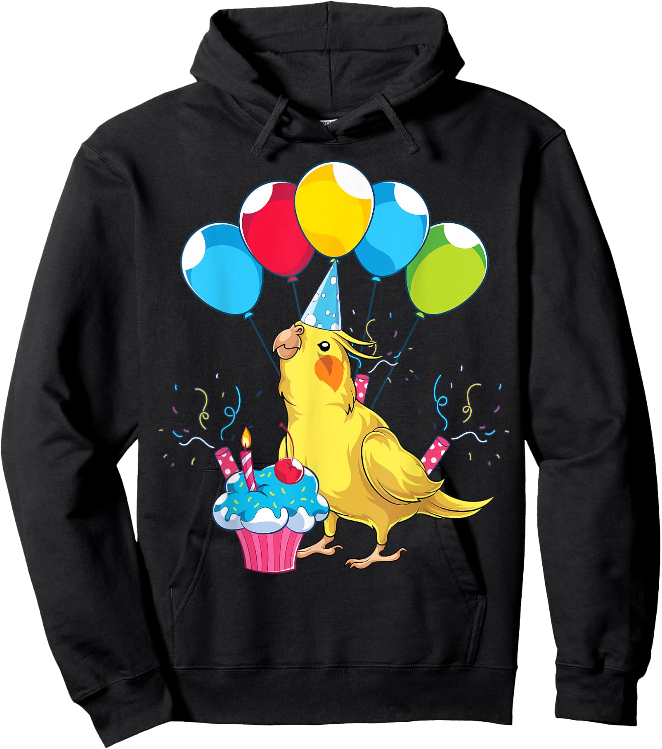 Bird Lover Birthday Party Animal Lover Parrot Cute Cockatiel Hoodie - Hoodie | Black