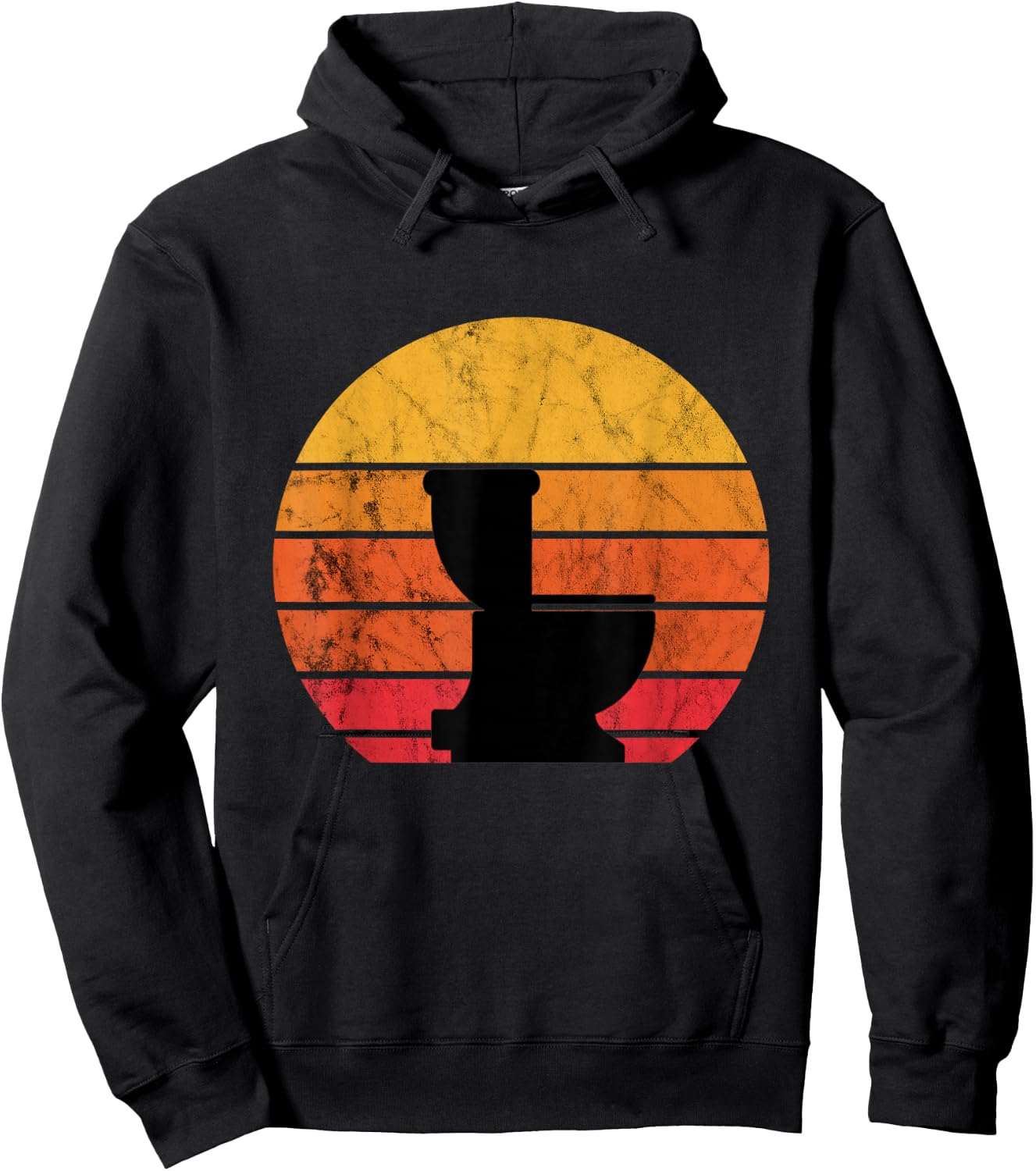 Toilet bowl plumber retro sunset pipefitter plumbing Hoodie - Hoodie | Black