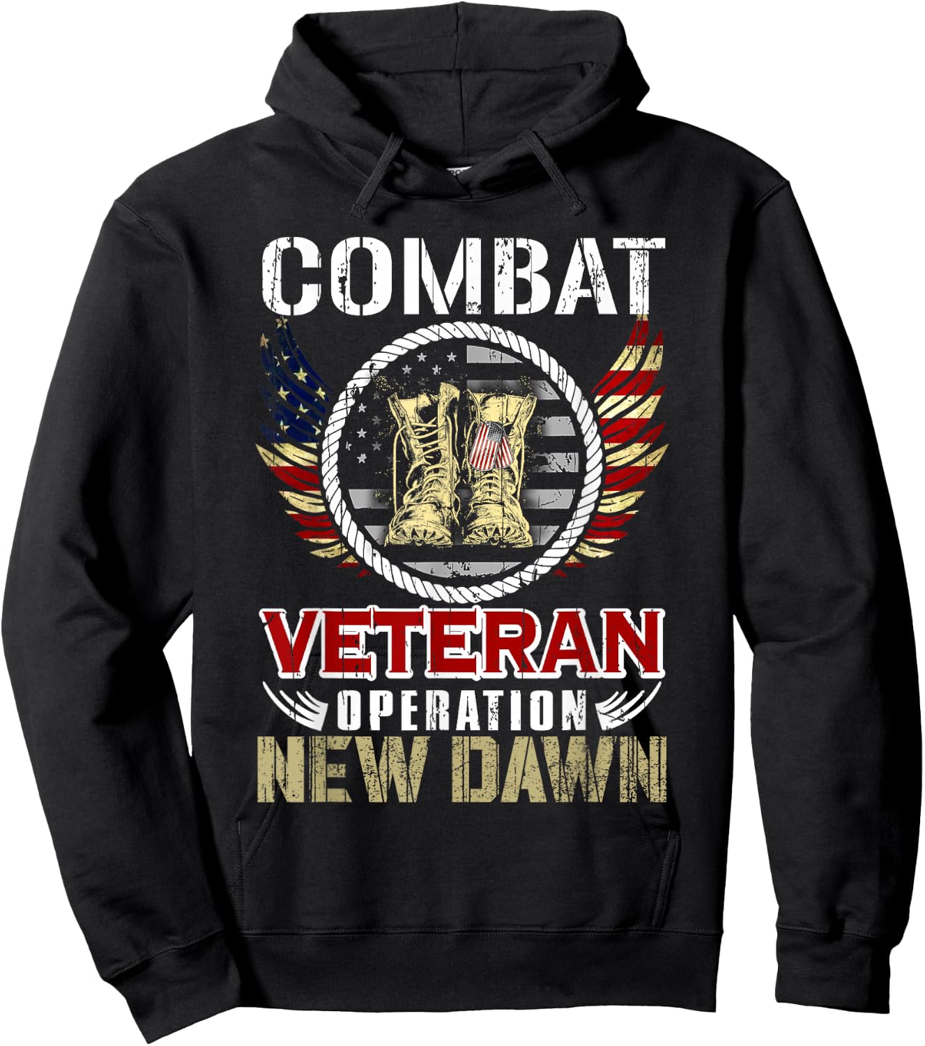 Combat Veteran New Dawn American Military Hoodie - Hoodie | Black
