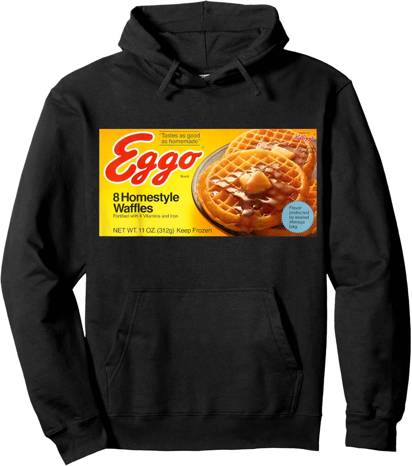 Eggo Retro Box T Shirt Hoodie - Hoodie | Black