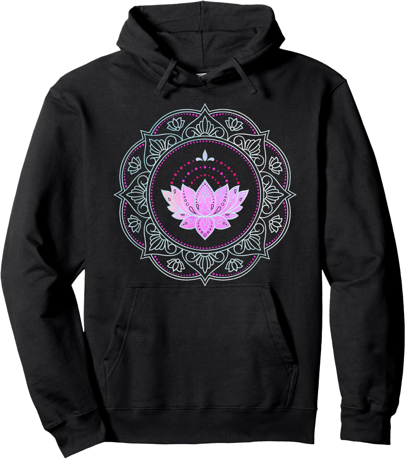 Mandala Yoga Lotus Design Lotus Flower Lotus flower Hoodie - Hoodie | Black