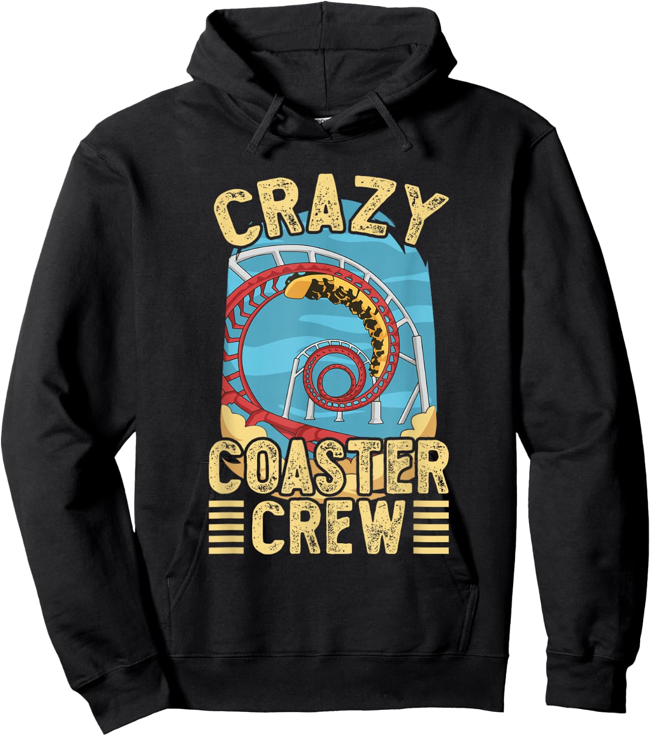 Cool Roller Coaster Design Theme Park , Black, Small Hoodie - Hoodie | Black