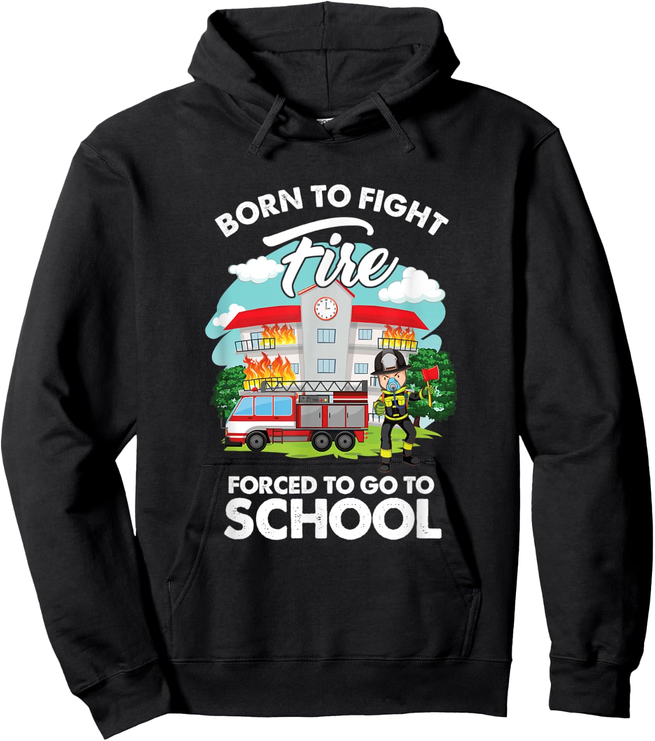 Funny Future Fireman Firefighter Department Fight Fire Hoodie - Hoodie | Black