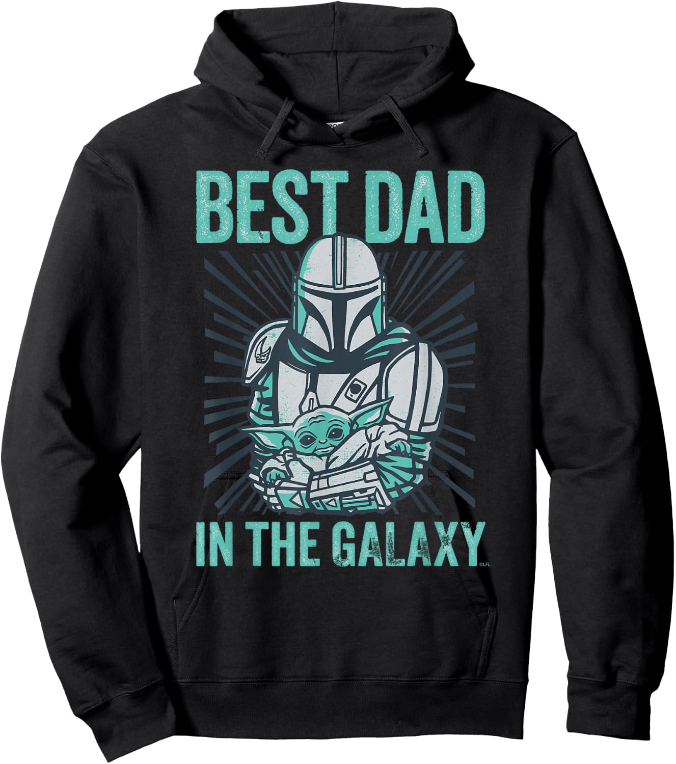 Star Wars The Mandalorian and Grogu Best Dad in the Galaxy Hoodie - Hoodie | Black