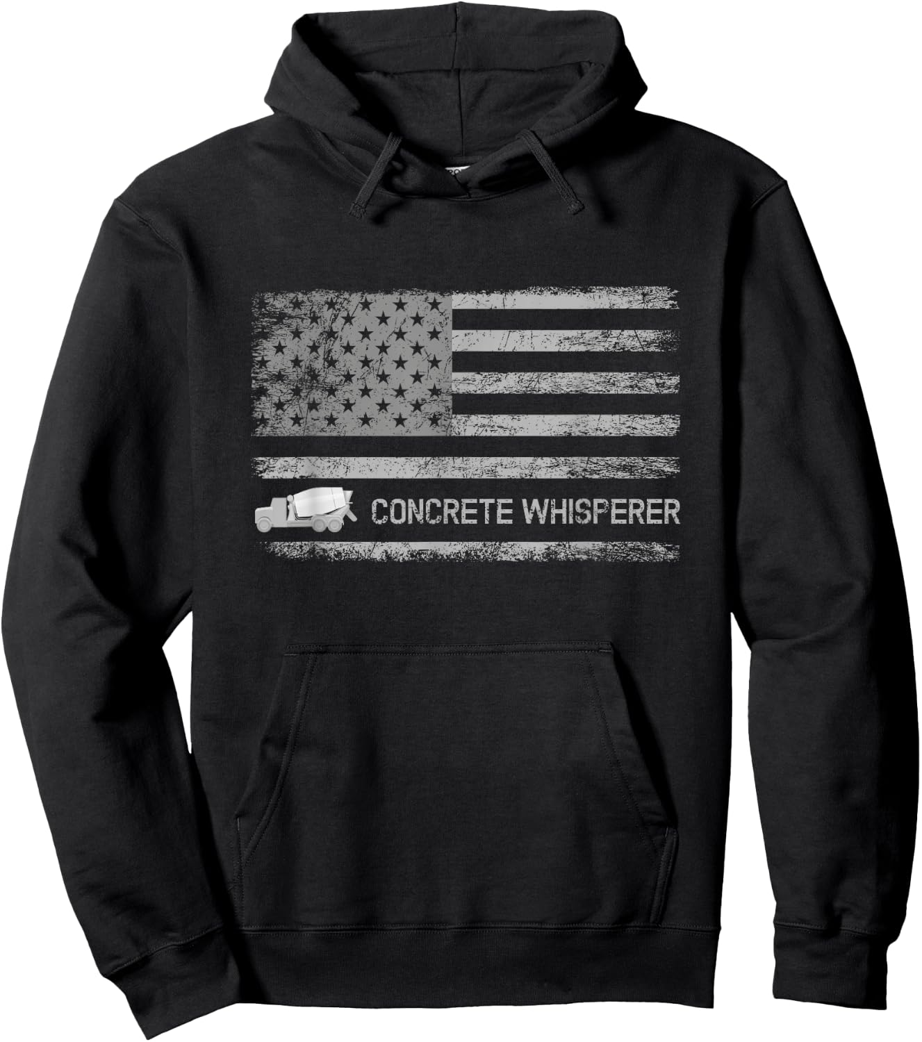 Concrete Finisher Concrete Whisperer American Flag Patriotic Hoodie - Hoodie | Black