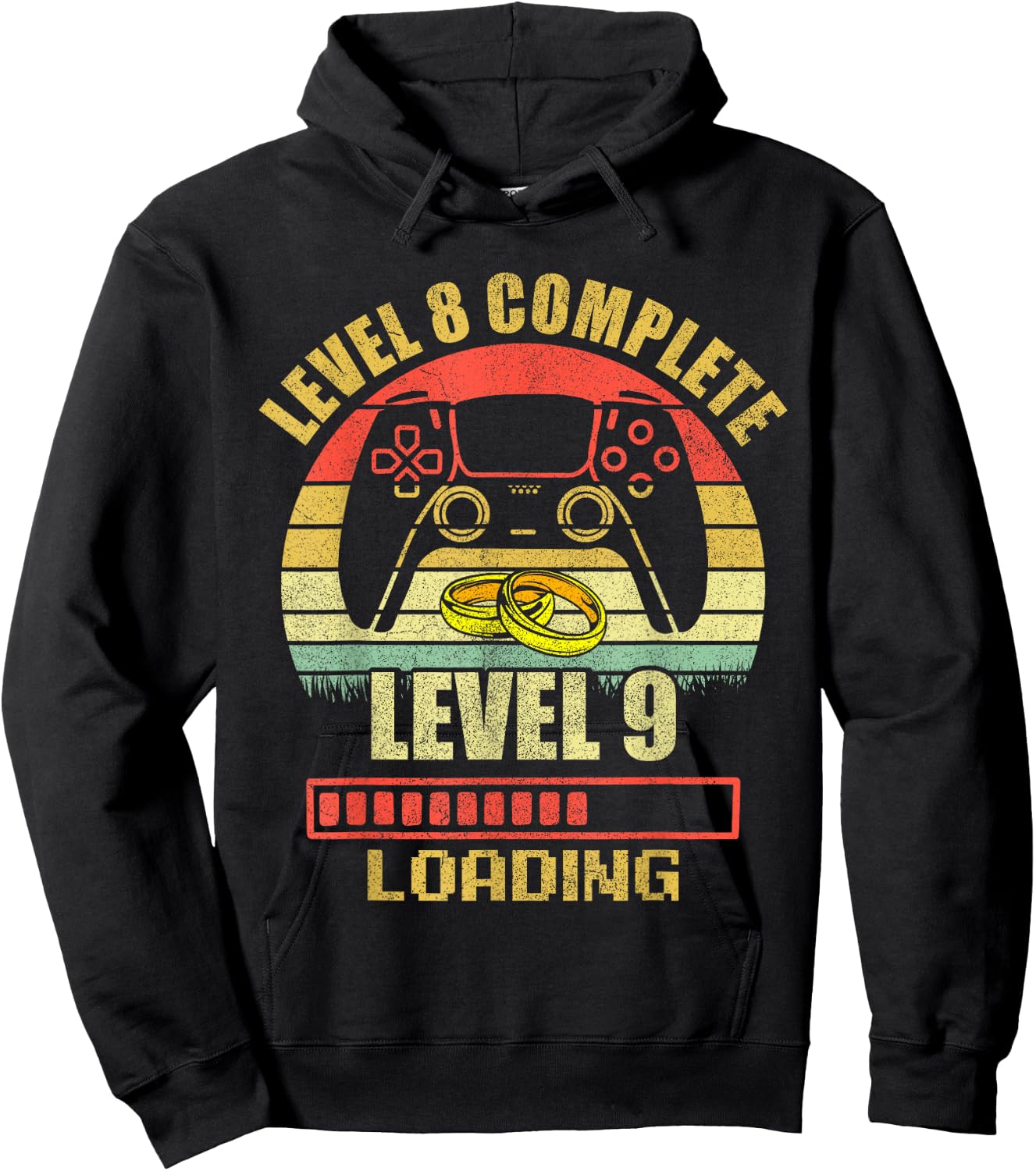Couples Shirts Level 8 Complete Wedding Anniversary Hoodie - Hoodie | Black