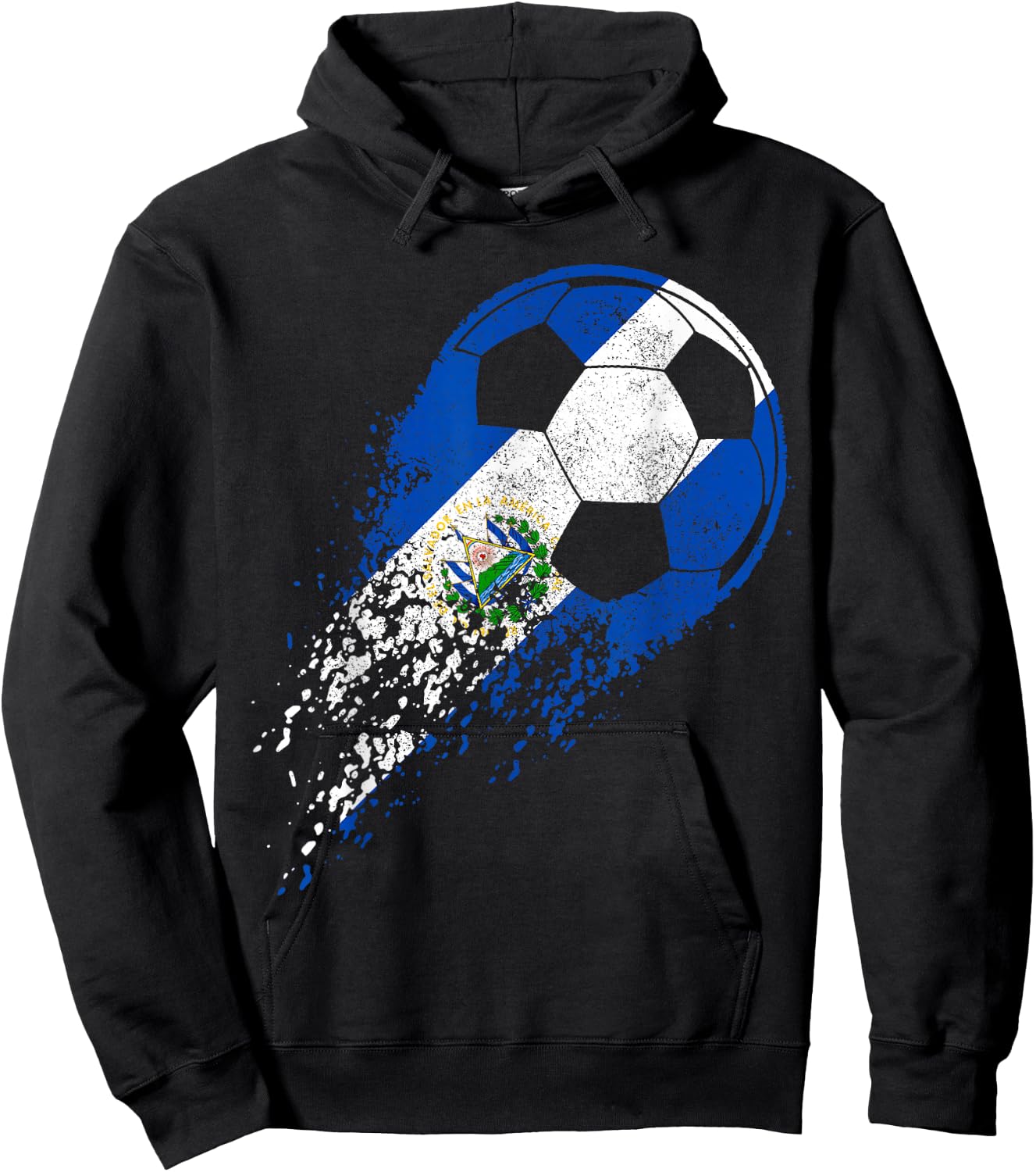 El Salvador Football Player Salvadoran Flag Hoodie - Hoodie | Black