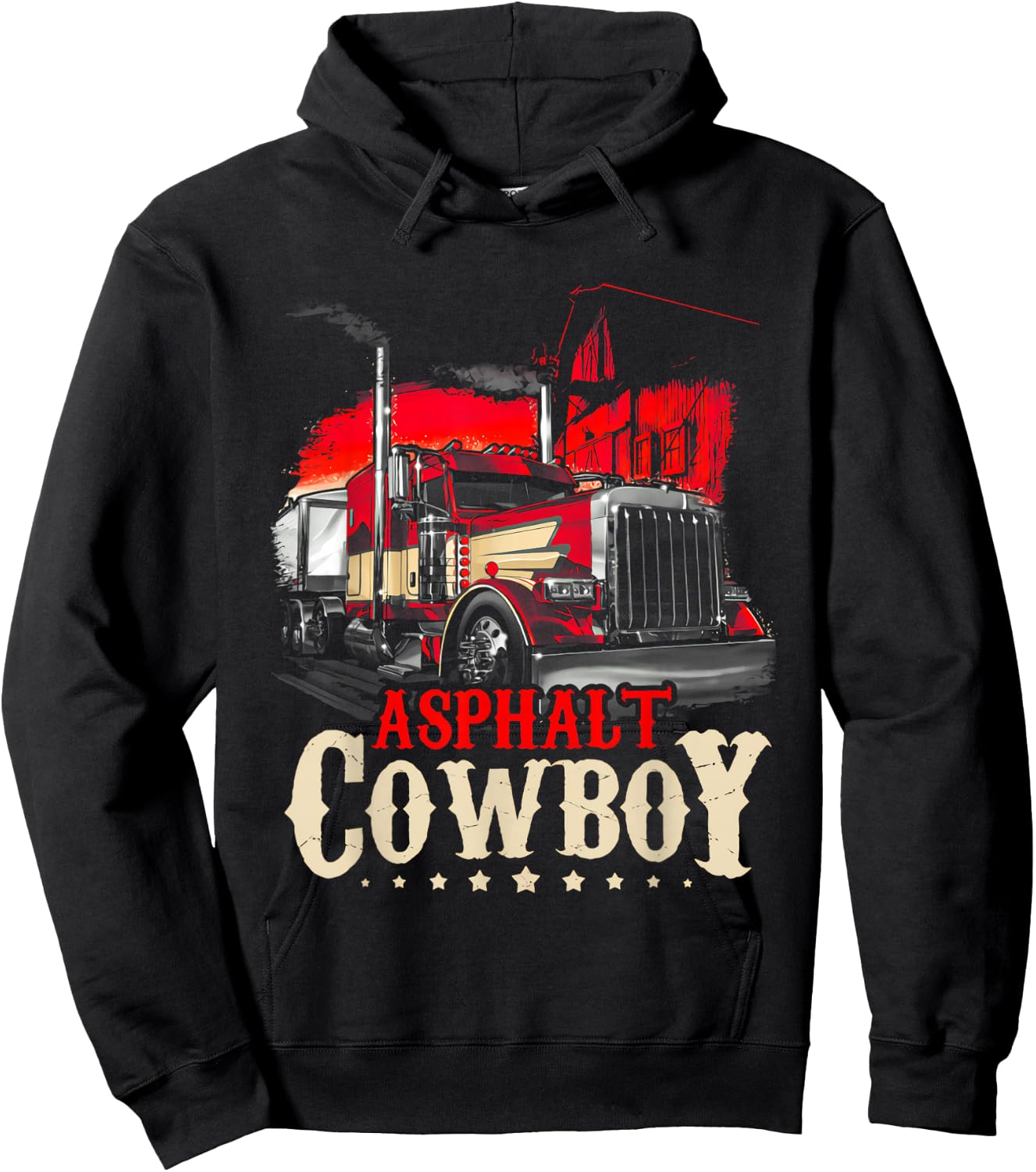 Asphalt Cowboy Trucker Hoodie - Hoodie | Black