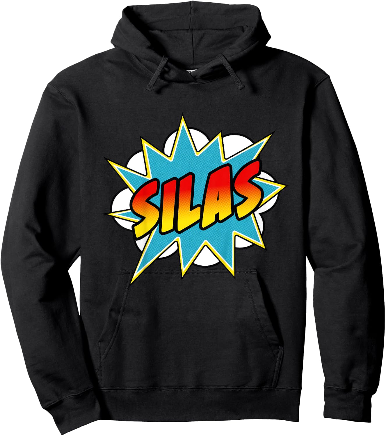 Kids Boys Silas Name Comic Book Superhero Hoodie - Hoodie | Black