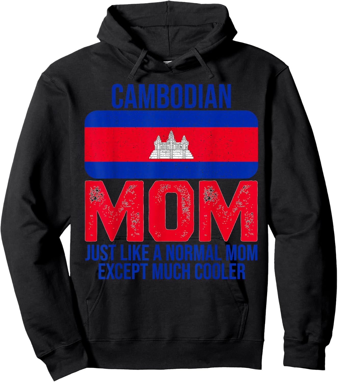 Vintage Cambodian Mom Cambodia Flag for Mother's Day Hoodie - Hoodie | Black