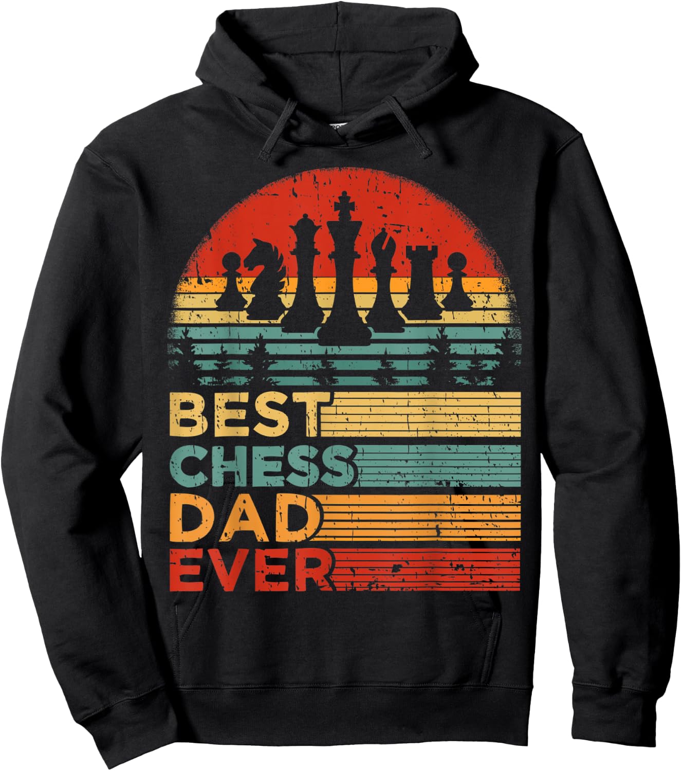 Best Chess Dad Ever Funny Vintage Chess Father's Day Hoodie - Hoodie | Black