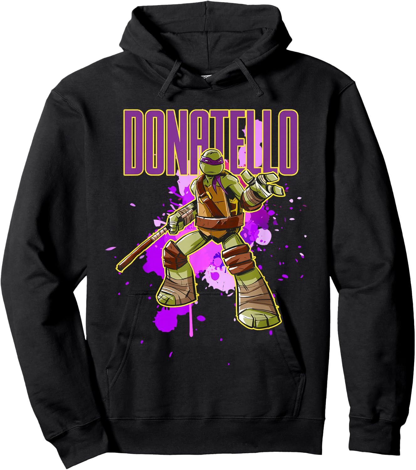Dontatello - Purple Splatter Paint Hoodie - Hoodie | Black