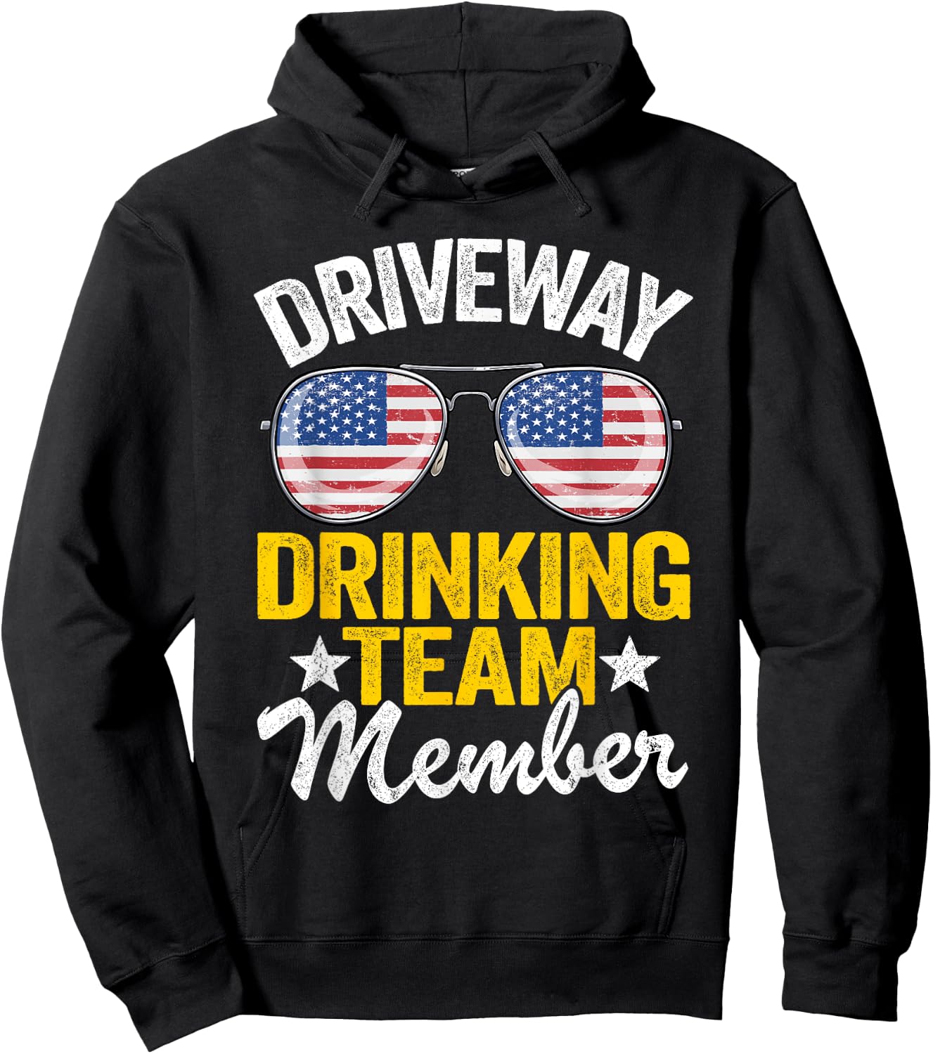 Beer Driveway Drinker US Flag Driveway Drinking Team Member Hoodie - Hoodie | Black