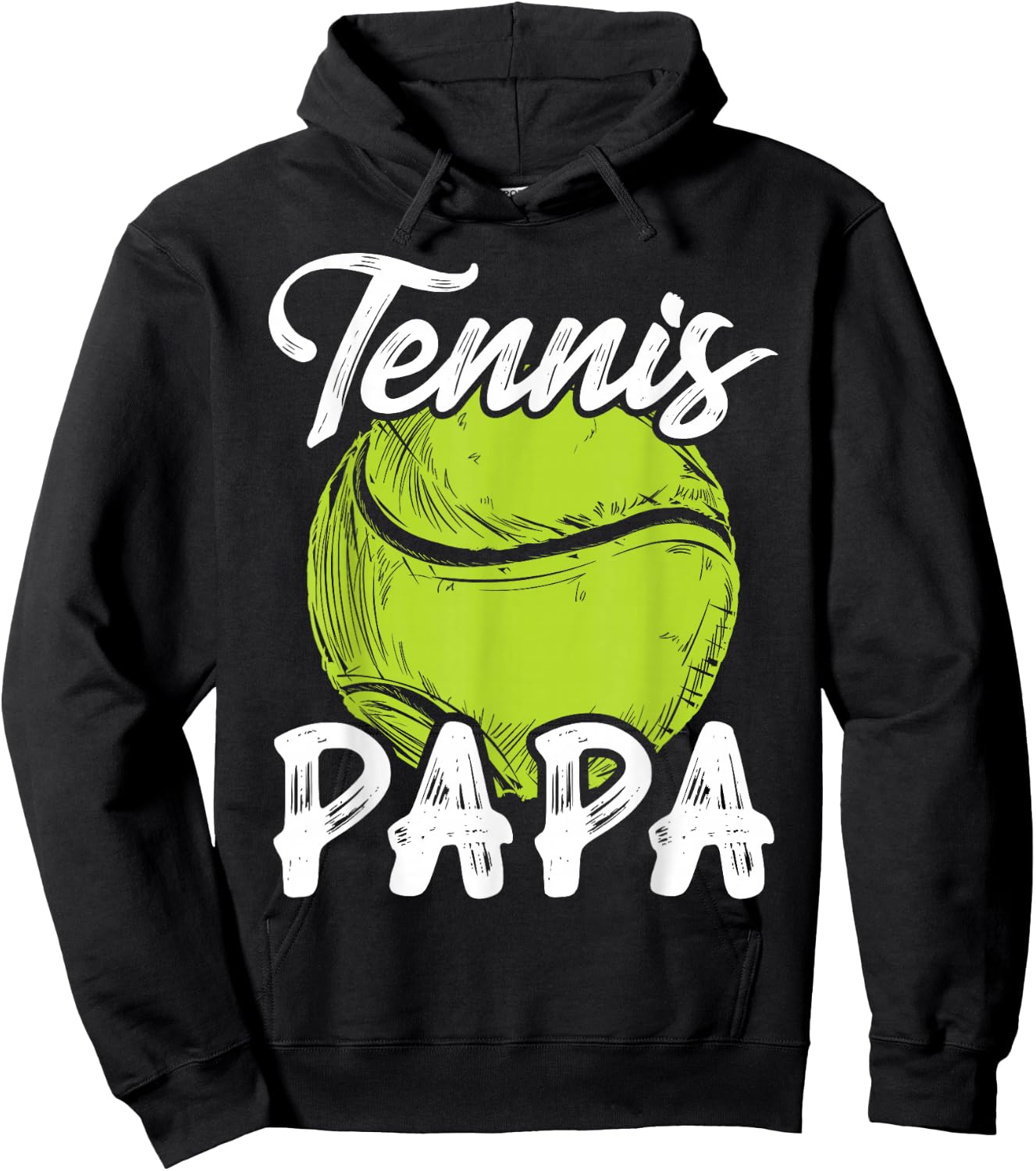 Tennis Papa Men Family Matching Set Tennis Ball Player Dad Hoodie - Hoodie | Black