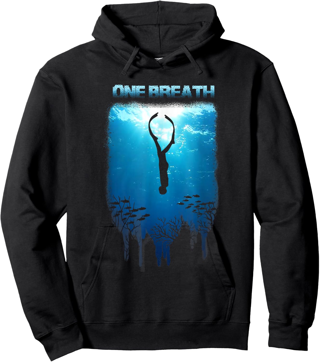 Freediving One Breath Diving Apnea Ocean Free Dive Ocean Hoodie - Hoodie | Black