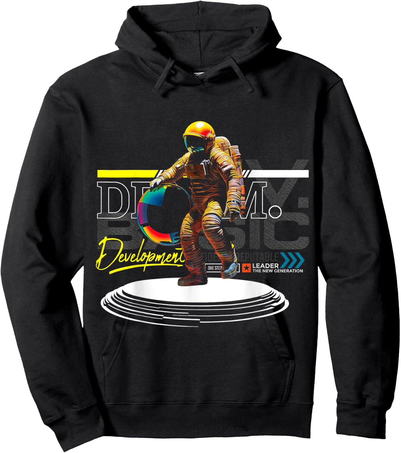 Astronaut | Frontprint | Art Space Graphic Fantasy Astronaut Hoodie - Hoodie | Black