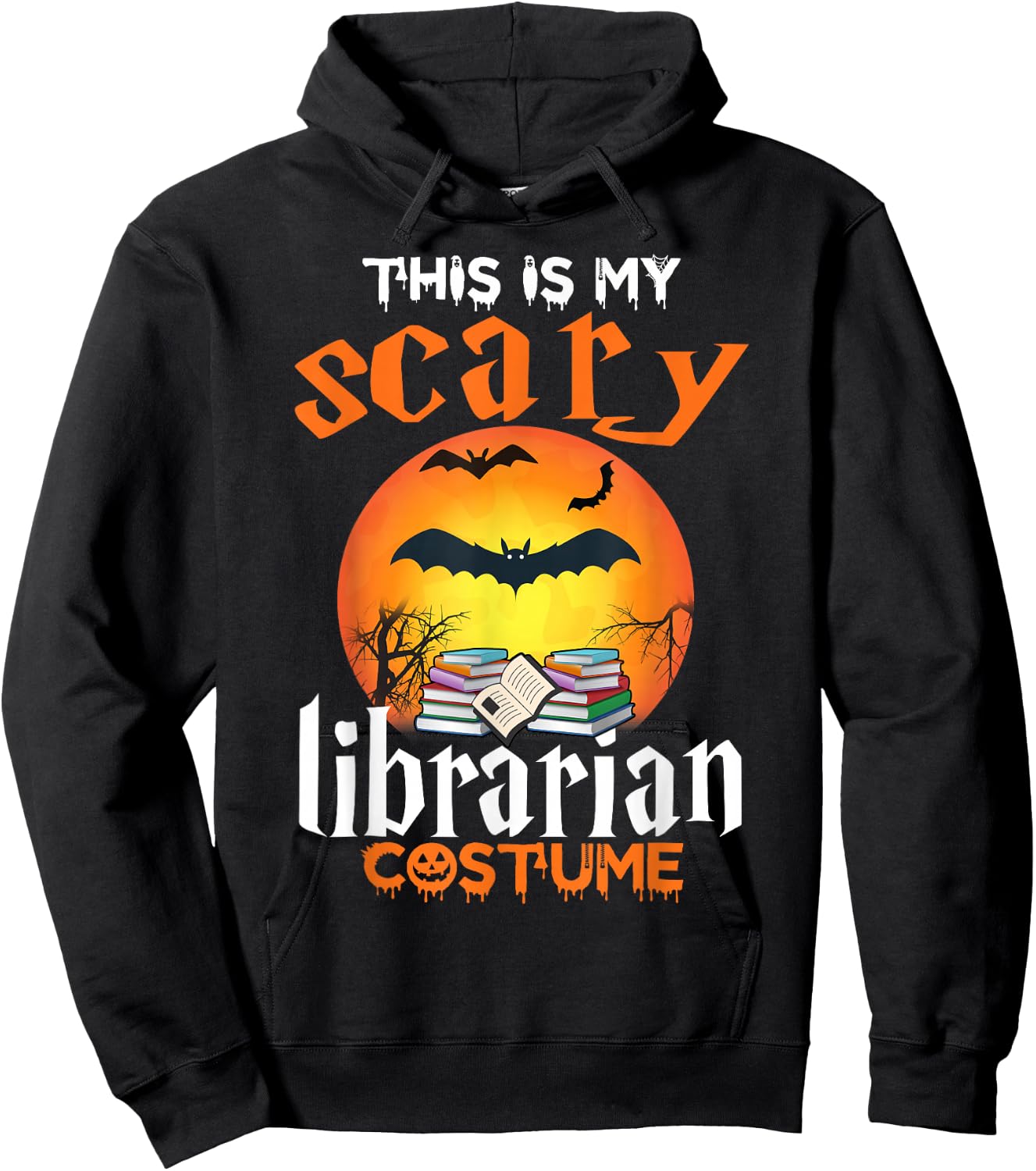 This Is My Scary Librarian Halloween Costume Women Hoodie - Hoodie | Black