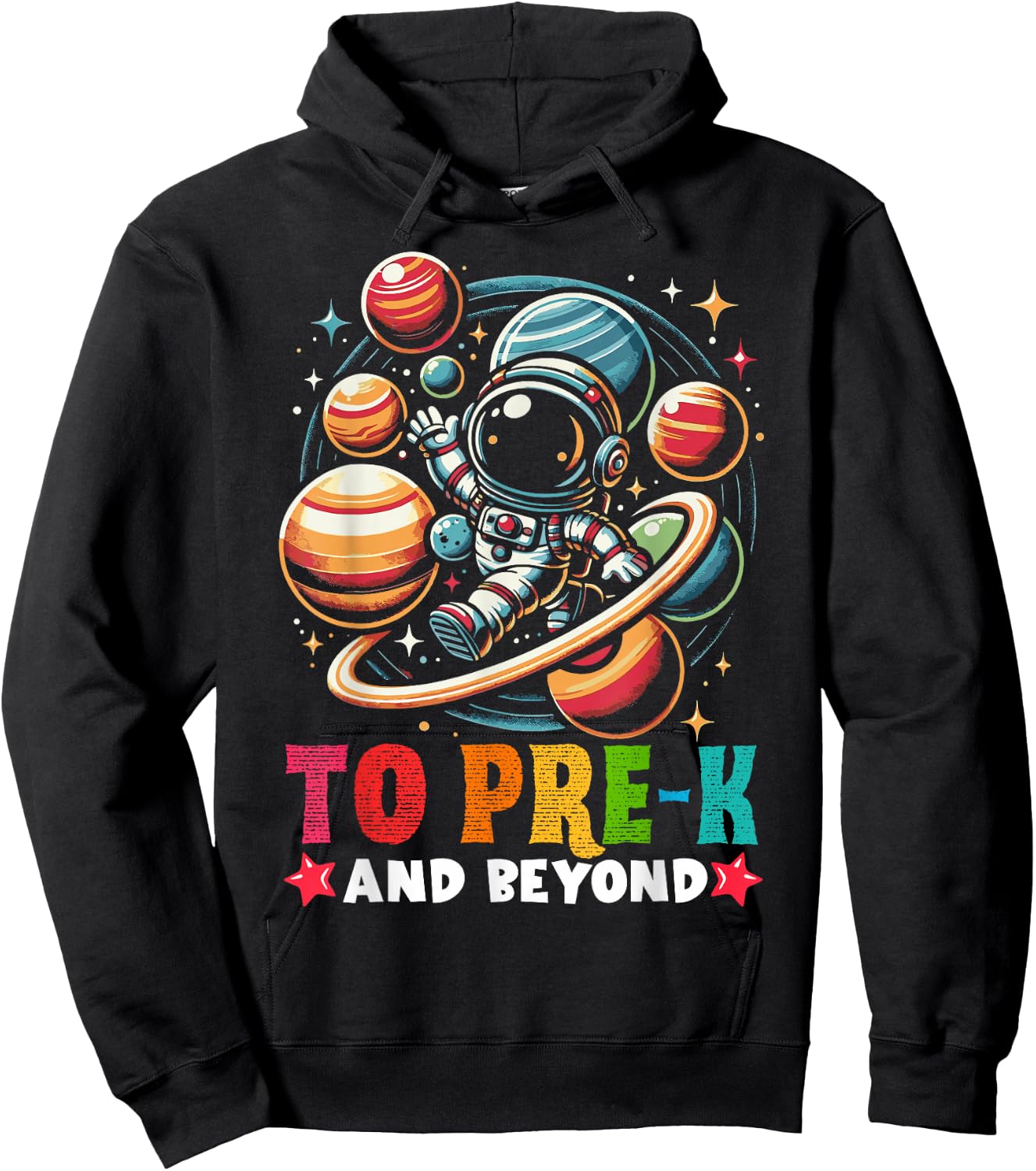 First day Boys Welcome back to School Pre-k Astronaut Space Hoodie - Hoodie | Black