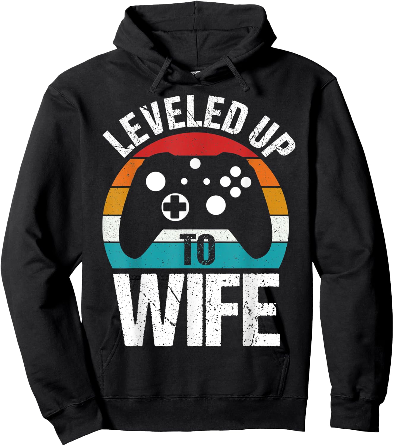 Leveled Up To Wife Funny Gamer Gift Hoodie - Hoodie | Black