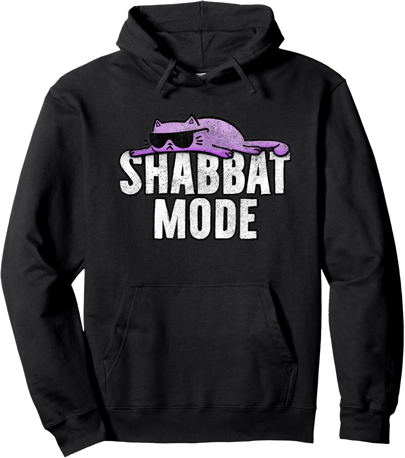 Shabbat Mode - Judaism Rest Day Cat Shirt Women Girls Kids Hoodie - Hoodie | Black