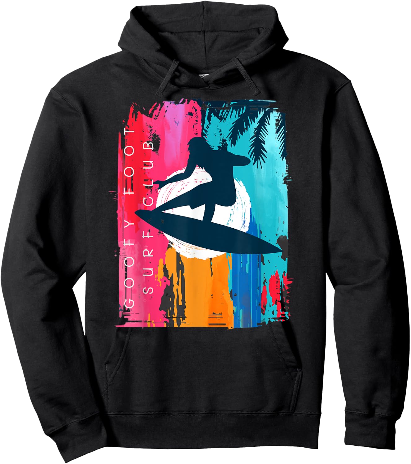 Goofy Foot Surf Club Beach Sunset Living Salty Men Women Hoodie - Hoodie | Black