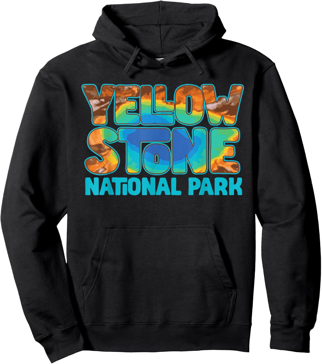 Yellowstone Grand Prismatic Hot Spring Retro Hoodie - Hoodie | Black