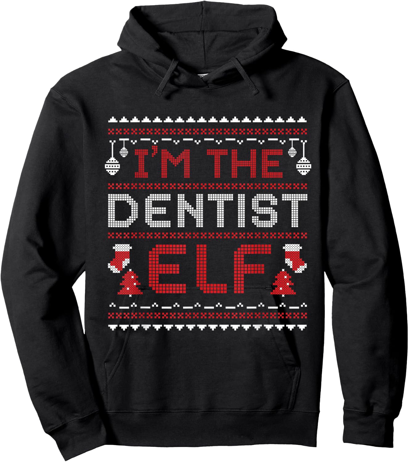 Dentist Christmas Elf Dental School Dentistry Holiday Gift Hoodie - Hoodie | Black