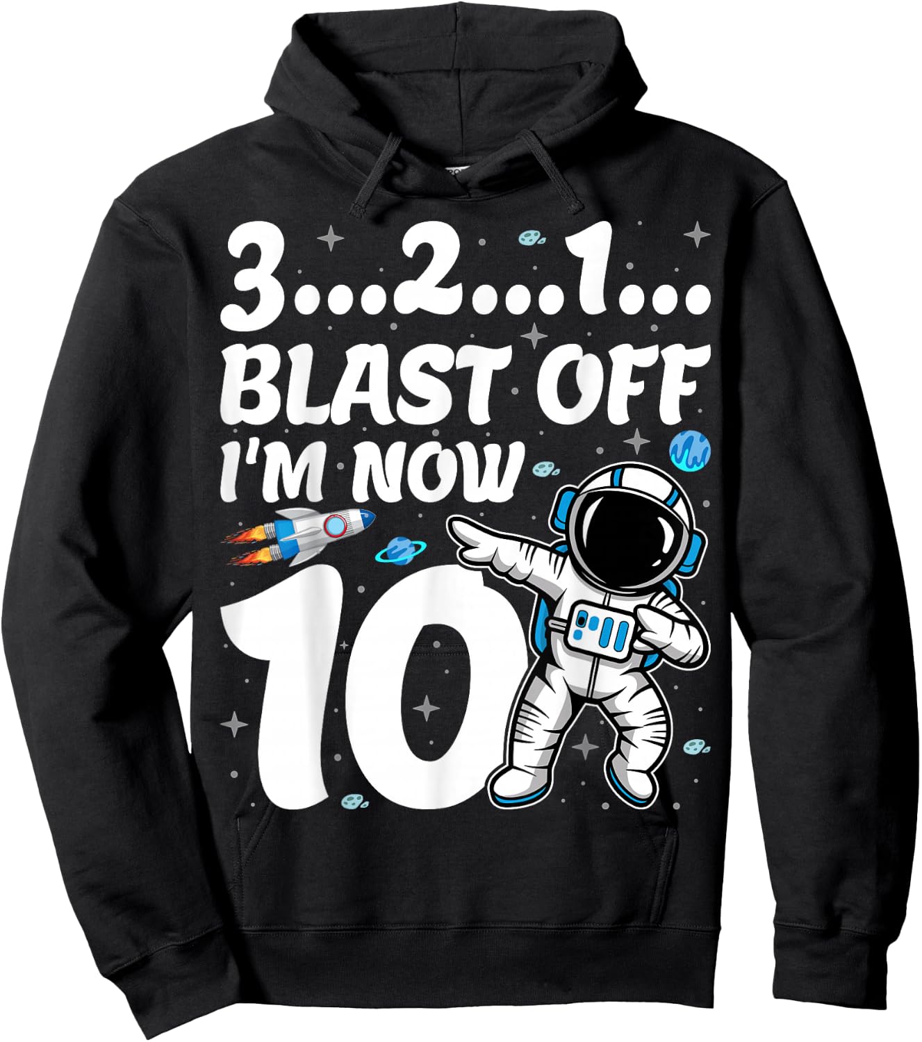 I'm 10 Dabbing Astronaut Space Astronomy 10th Birthday Party Hoodie - Hoodie | Black