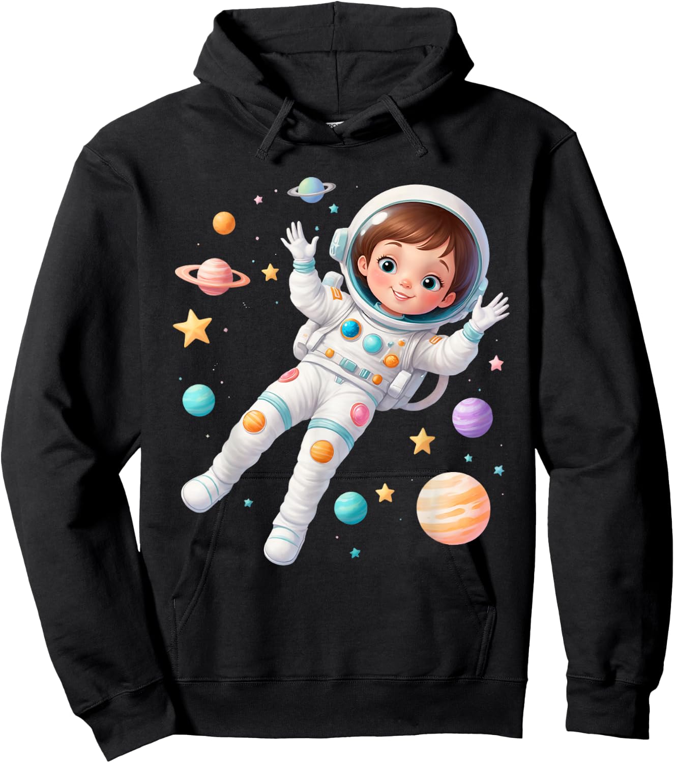 Awesome Future Astronaut Girl | Cute Space Explorer Design Hoodie - Hoodie | Black