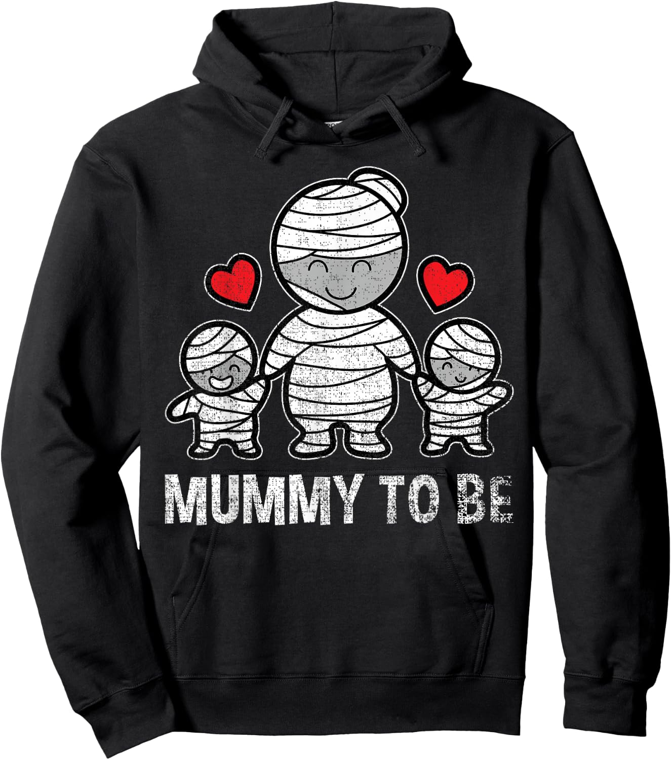 Halloween Pregnancy Shirt Mummy to Be Mom Mommy Boys Twins Hoodie - Hoodie | Black