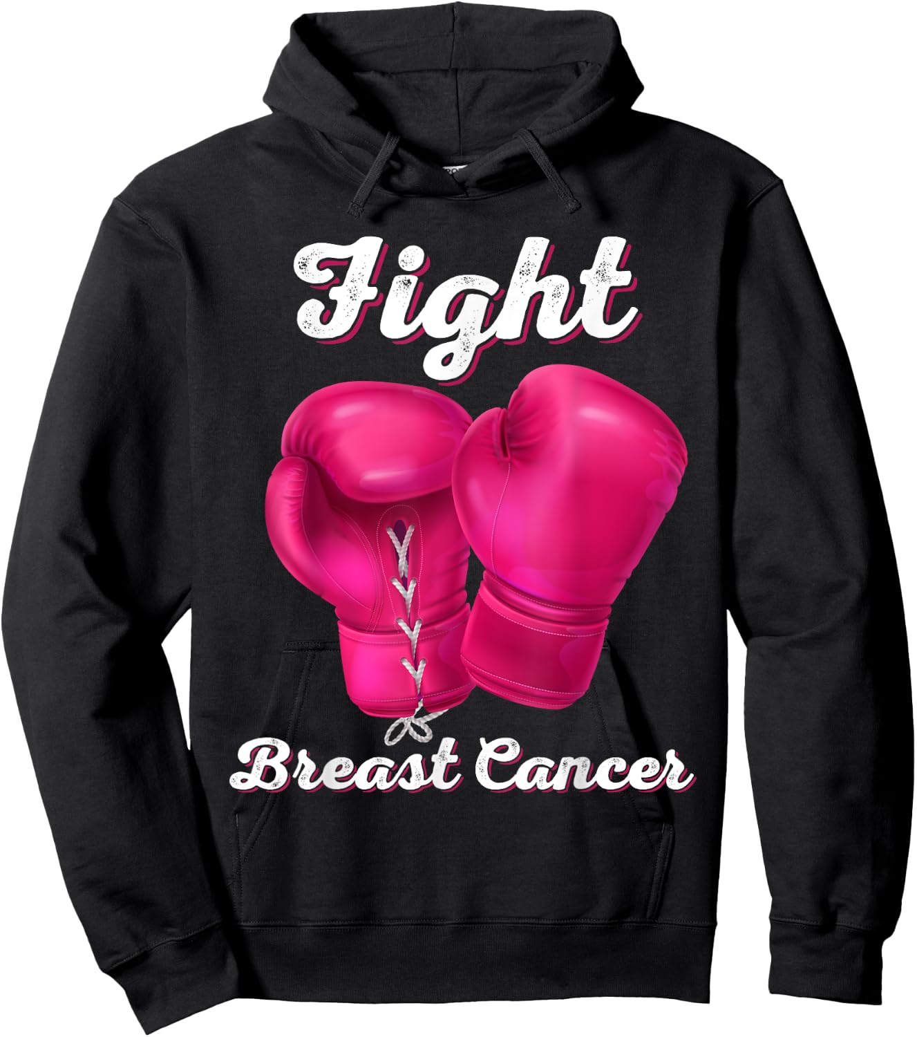 Fight Breast Cancer Boxing Gloves Breast Cancer Awareness Hoodie - Hoodie | Black