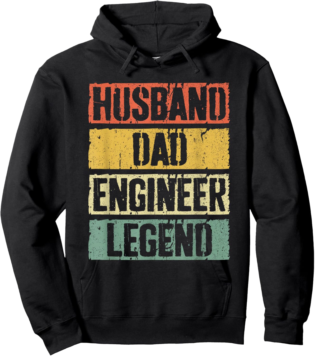 Husband Dad Engineer Legend Shirt Men Fathers Day Hoodie - Hoodie | Black