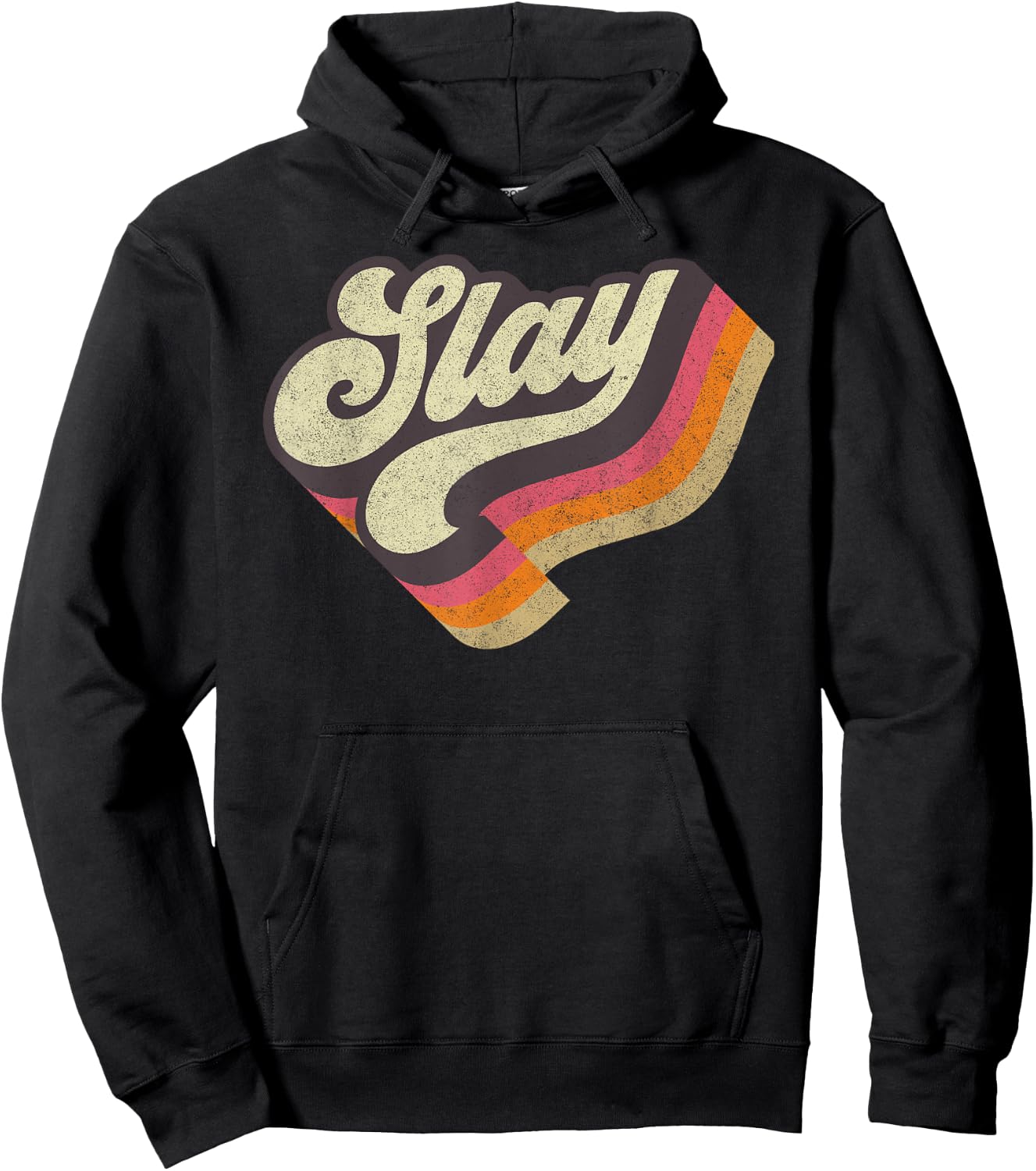Slay-Internet Viral Meme Dank Slang Vintage Style Retro Hoodie - Hoodie | Black