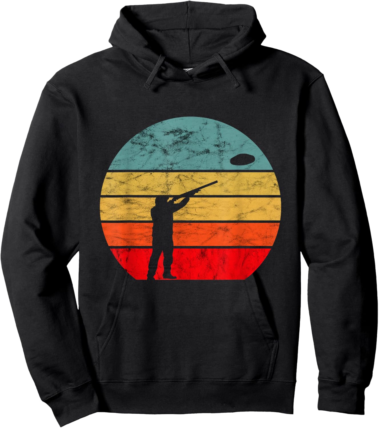 Clay Skeet Shooting Trap Shooting Retro Vintage Sunset Hoodie - Hoodie | Black