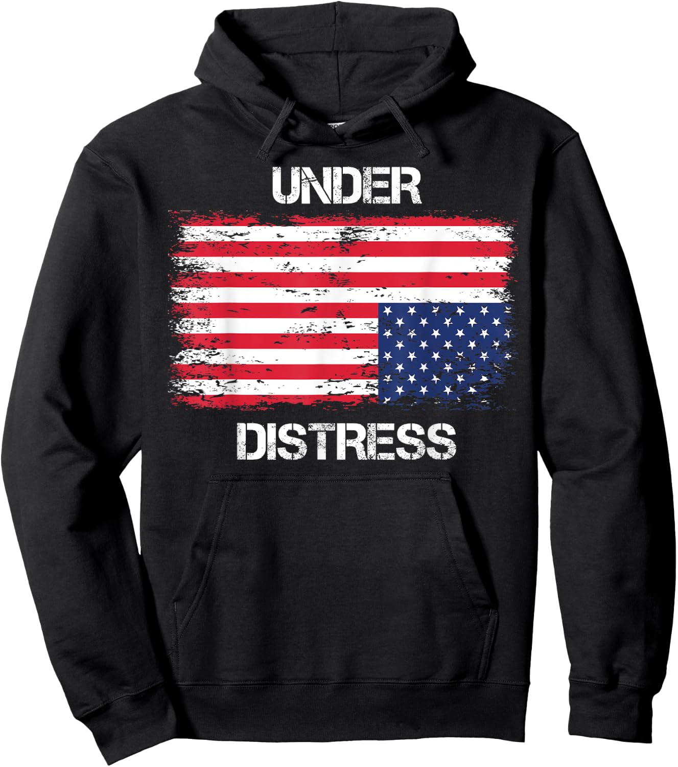 UNDER DISTRESS Upside down US Flag Hoodie - Hoodie | Black