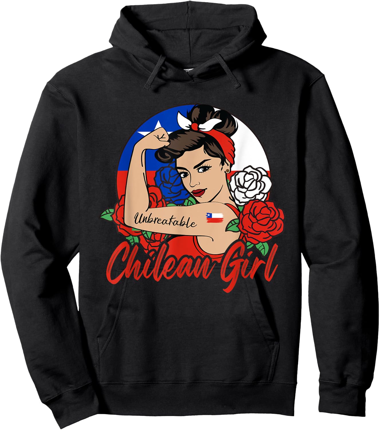Chile Girl Chilean Mujer Chilena flag Hoodie - Hoodie | Black