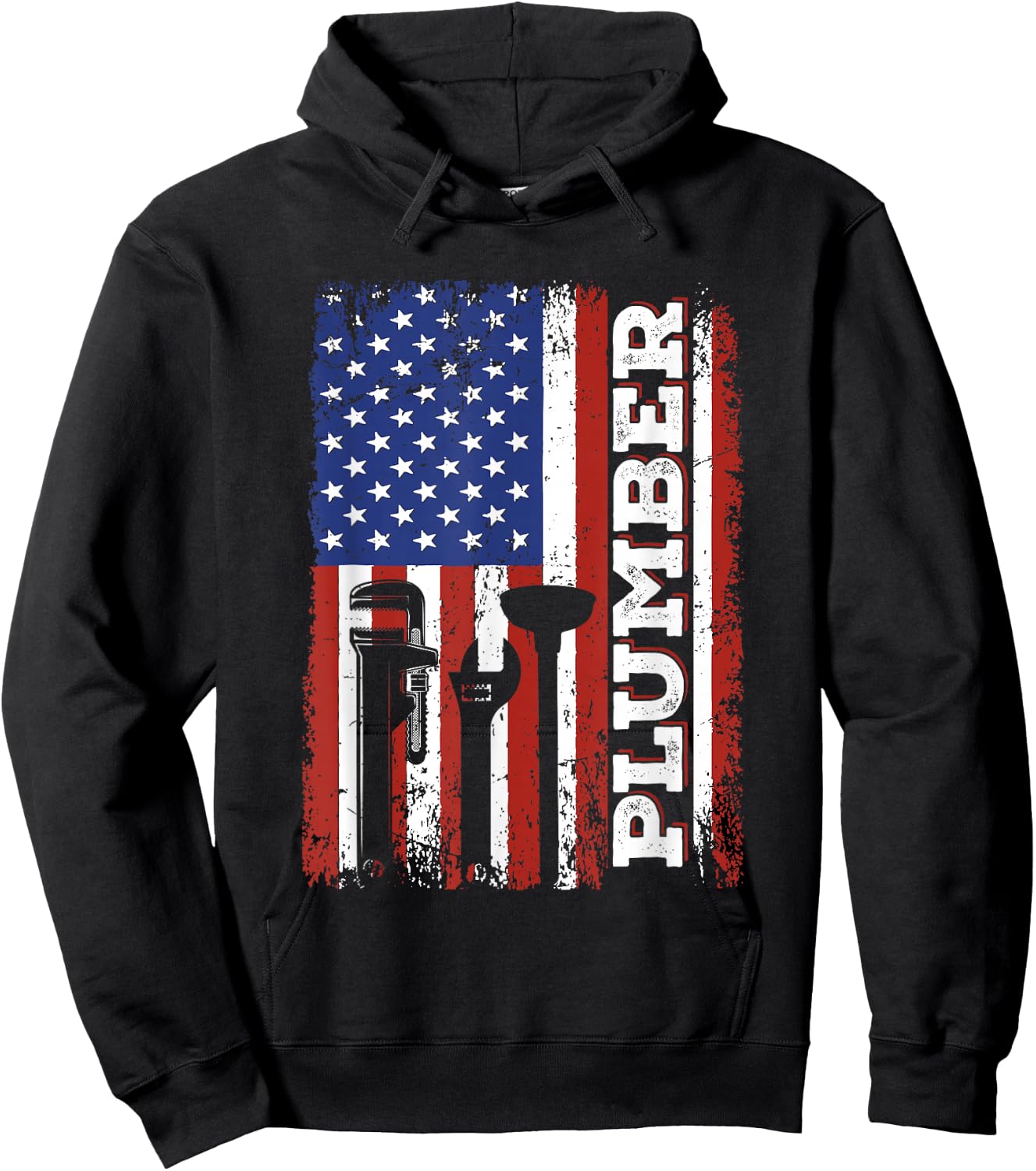 Patriotic Us Flag Plumbing Plumber Plumbers Hoodie - Hoodie | Black