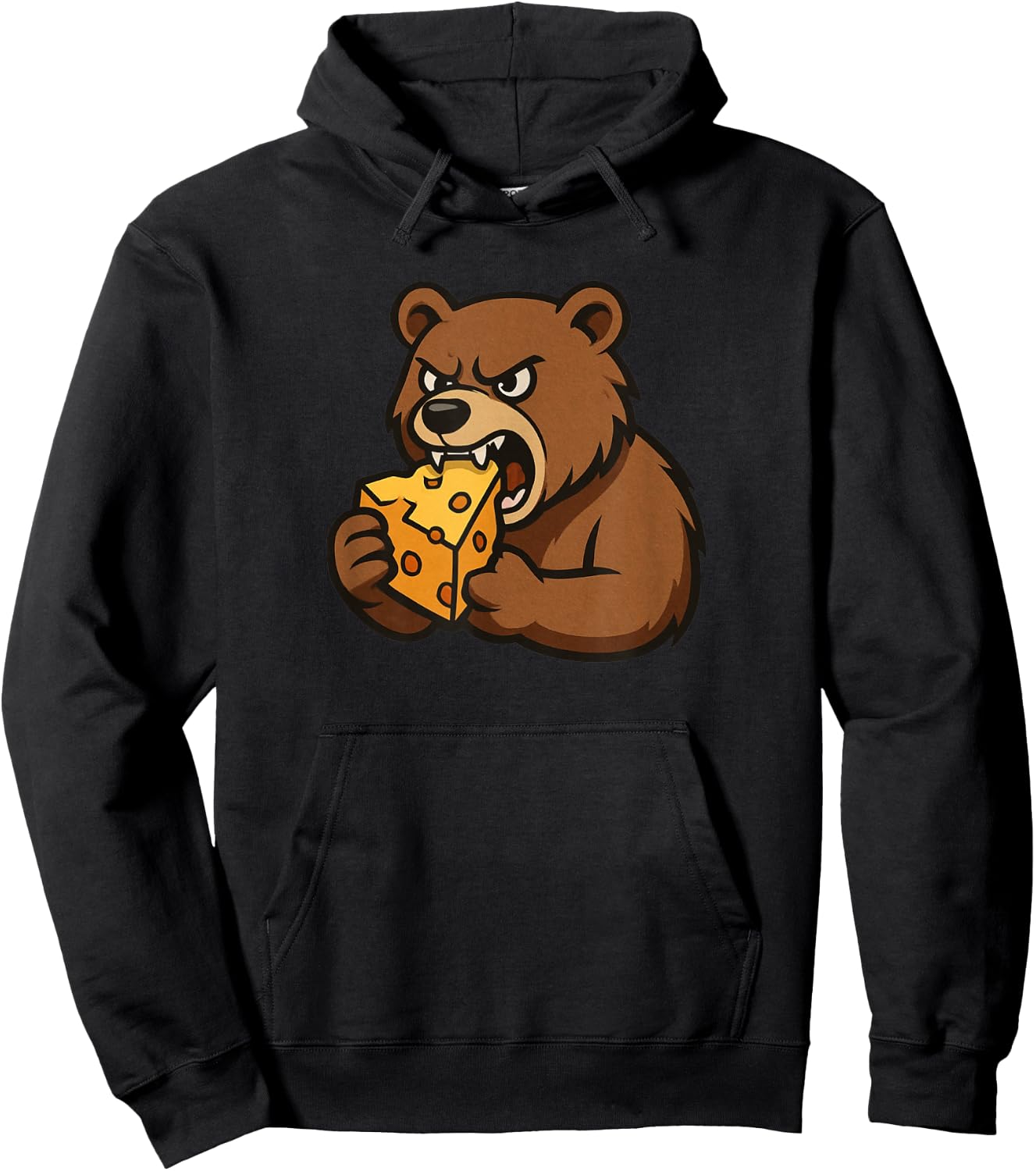 Bear Eating Cheese Hoodie - Hoodie | Black