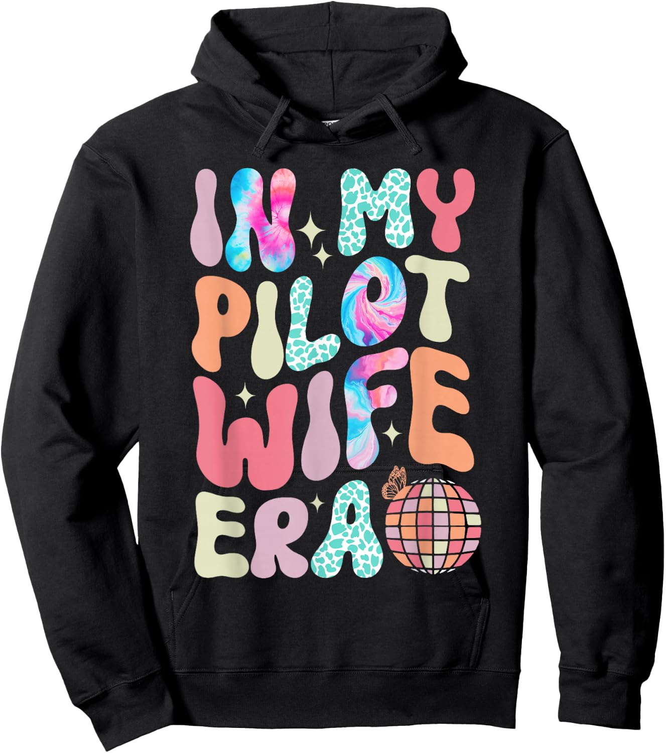 In My Pilot Wife Era Airplane Pilot Wife Airman Wife Hoodie - Hoodie | Black