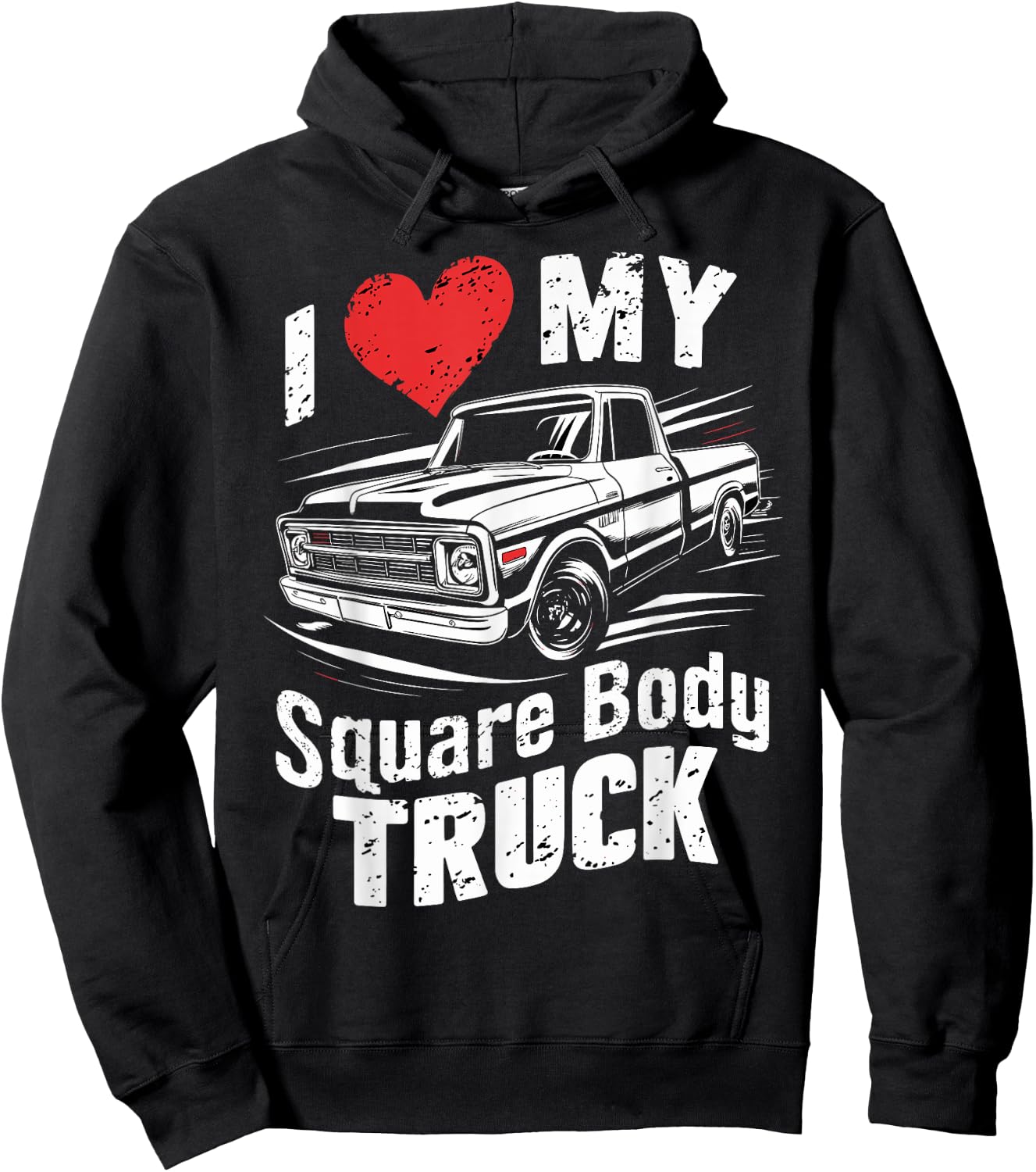 I love my square body truck 4x4 classic pickup oldtimer fun Hoodie - Hoodie | Black