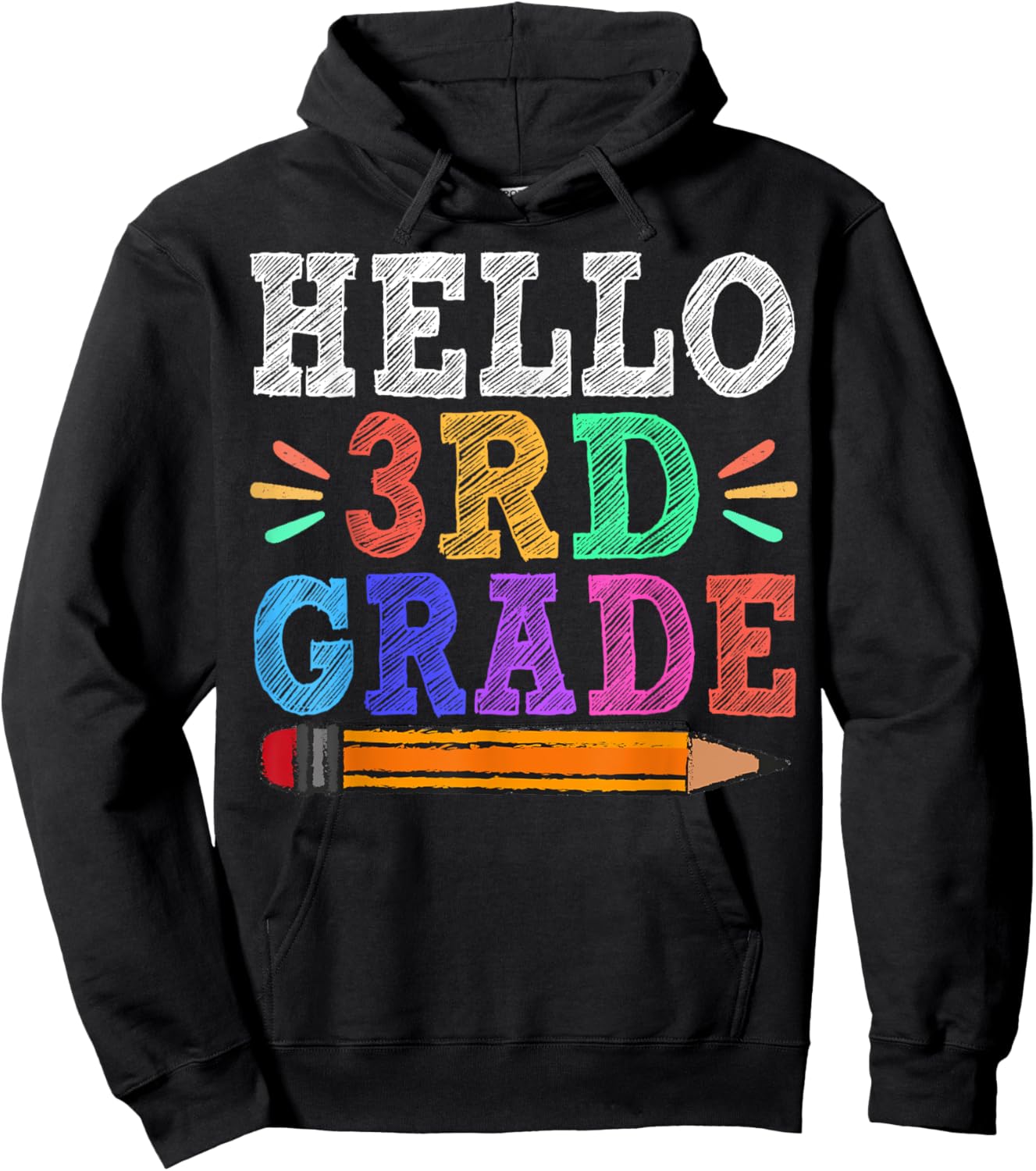 Hello 3rd Third Grade Teacher Funny Back To School Gift Hoodie - Hoodie | Black