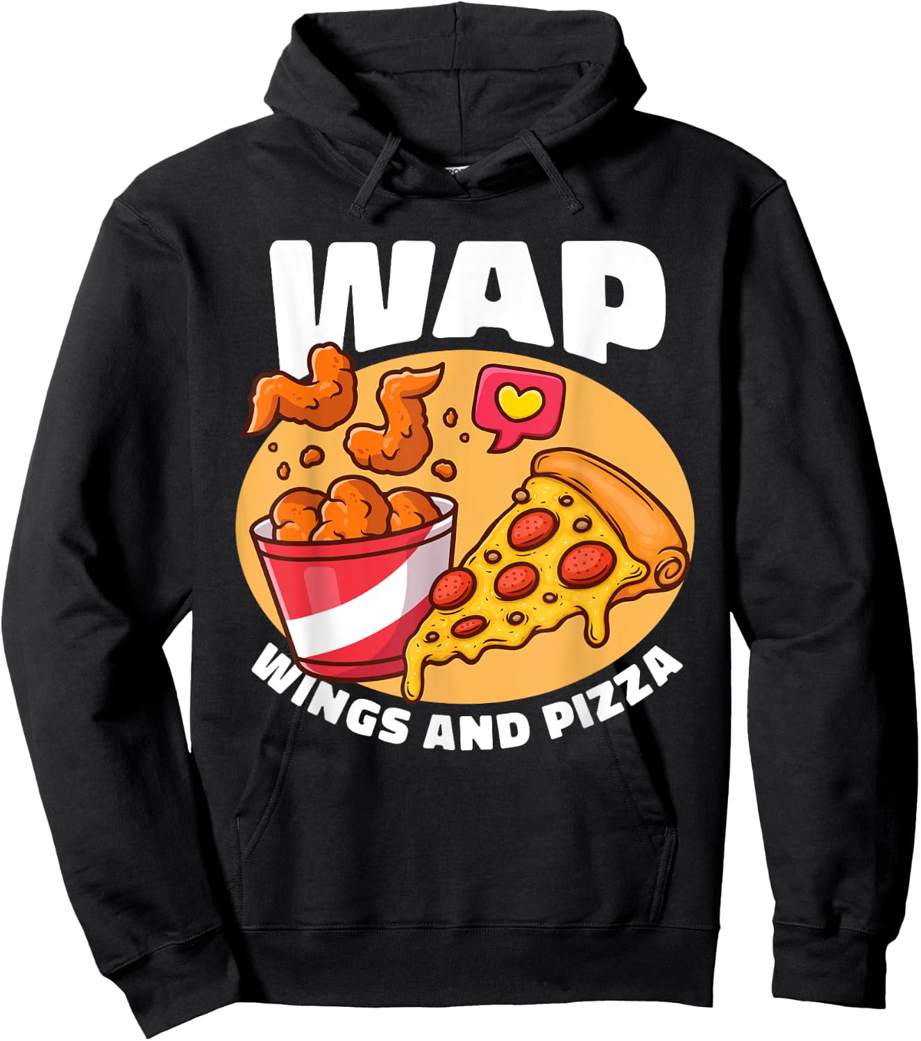 WAP Wings And Pizza Chicken Wing Hoodie - Hoodie | Black