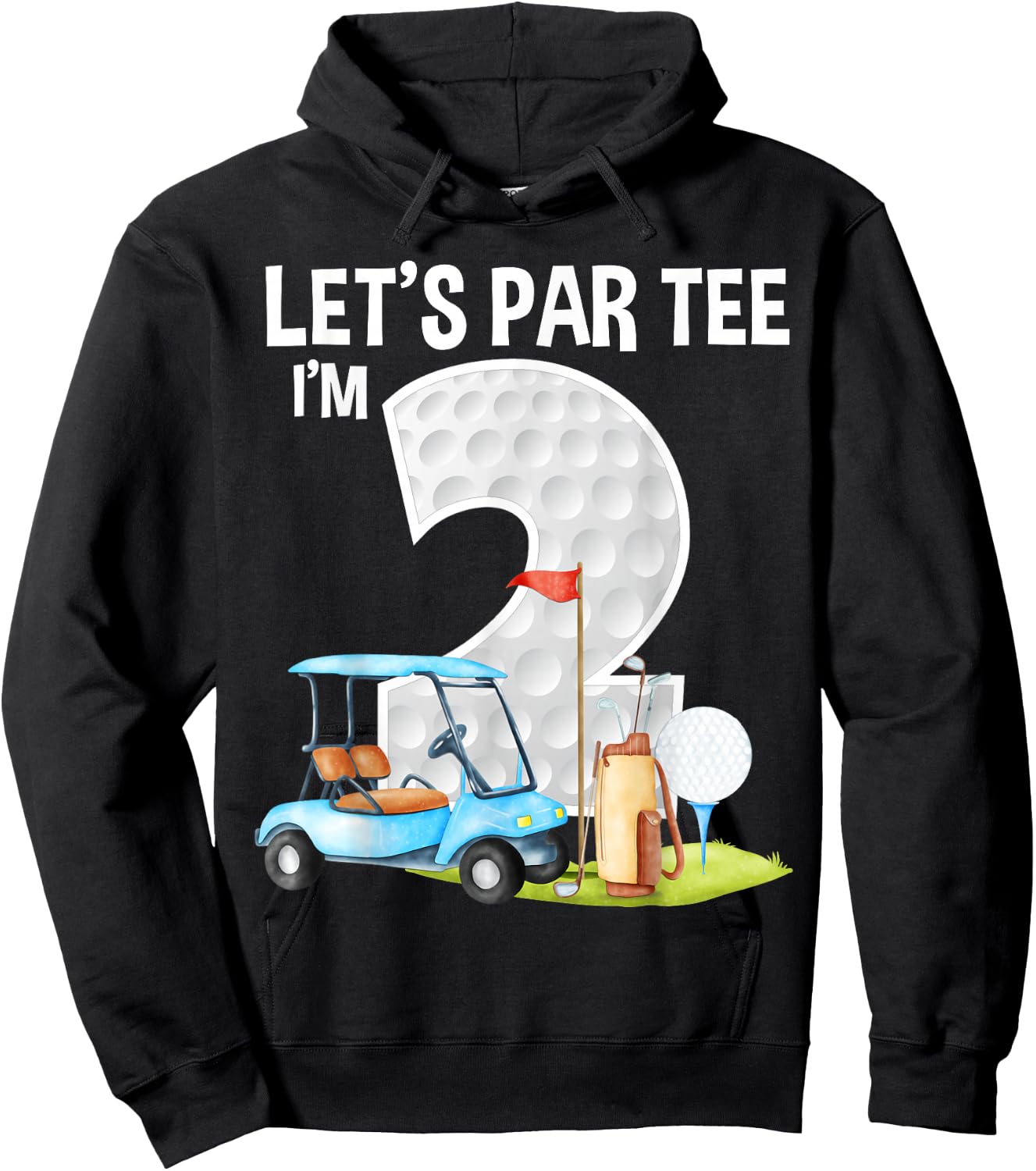 Let's Par I'm 2 2nd Birthday Party Golf Birthday Golfer Hoodie - Hoodie | Black