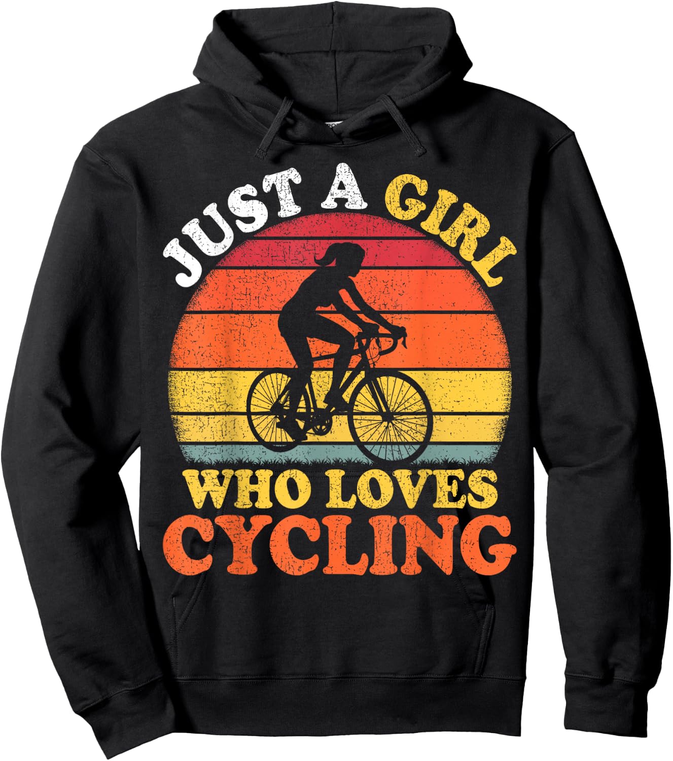 Cycling Lover Vintage Just A Girl Who Loves Cycling Hoodie - Hoodie | Black