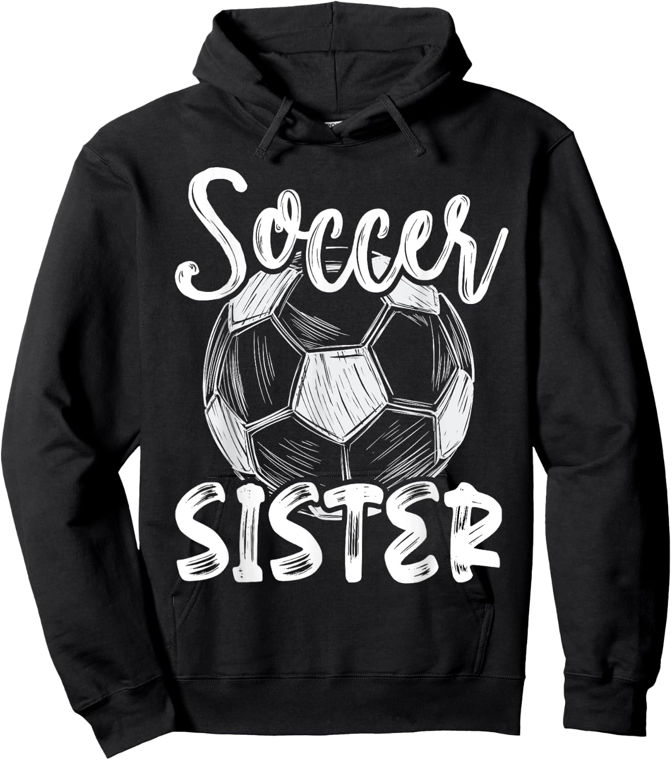 Soccer Sister Women Family Matching Team Player Soccer Ball Hoodie - Hoodie | Black