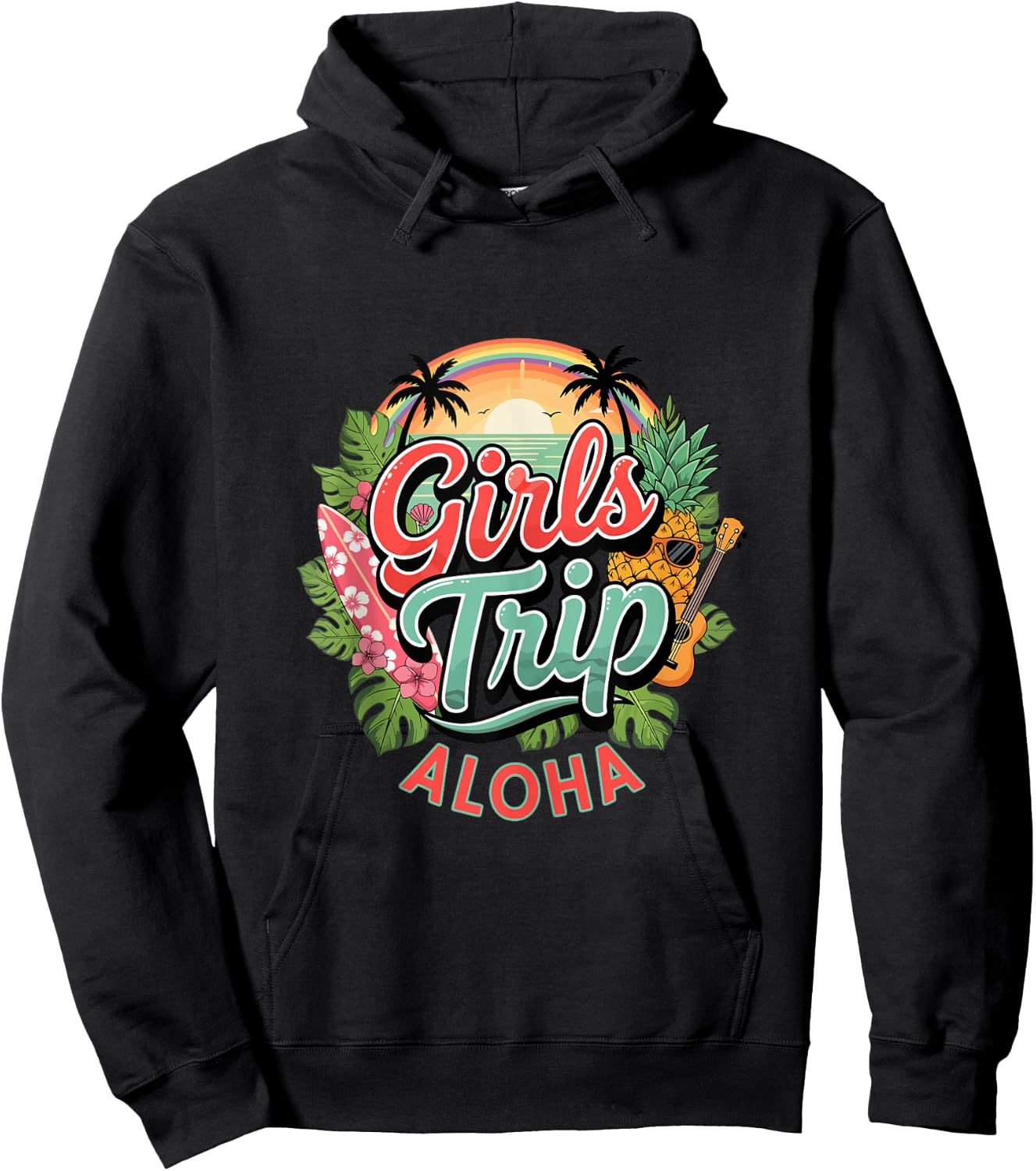 Girls Trip Aloha Hawaii Beach Vacation Hoodie - Hoodie | Black