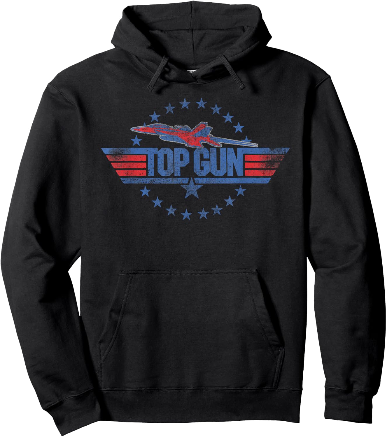 Top Gun Red and Blue Logo Action Movie Hoodie - Hoodie | Black