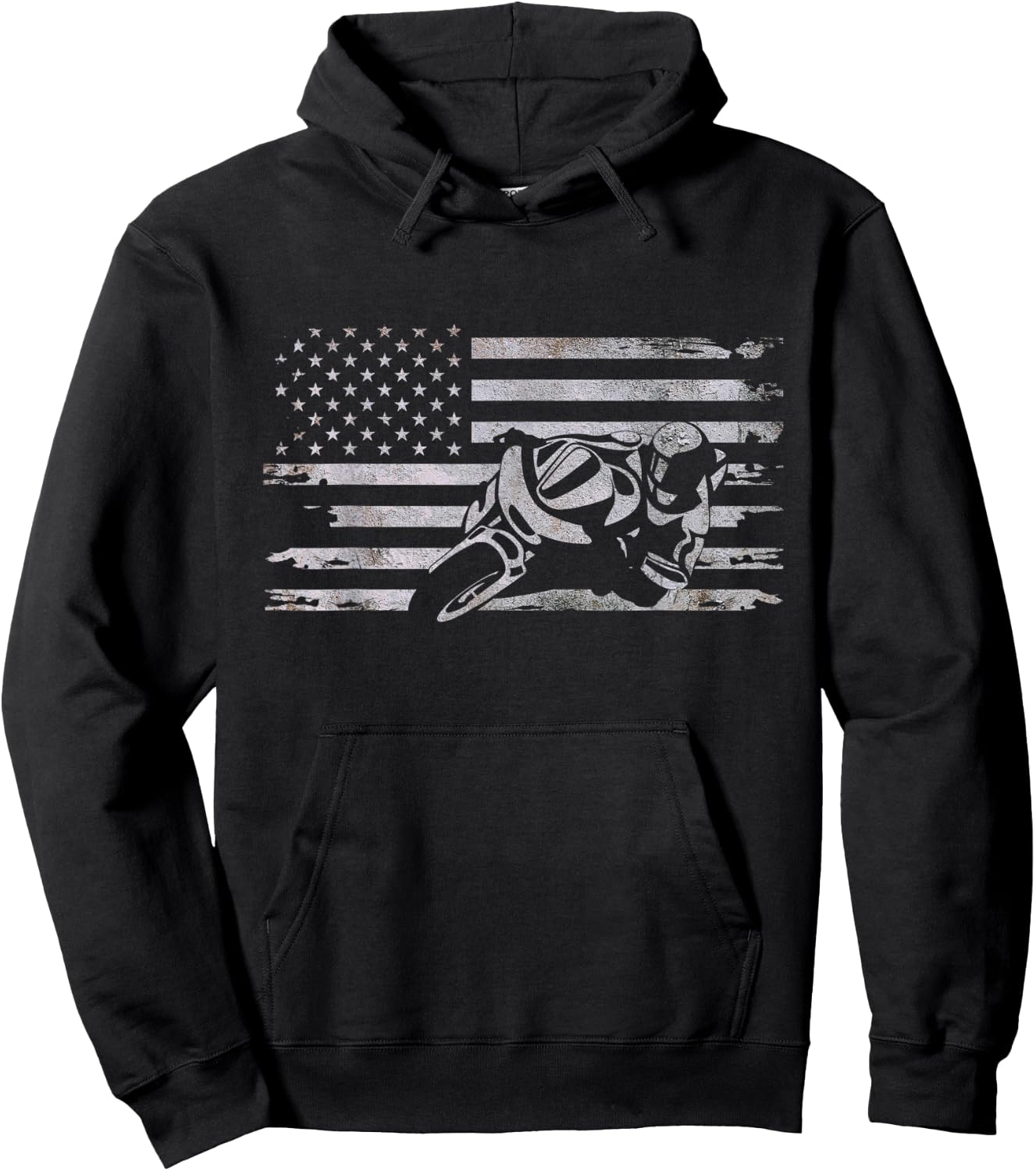 American Flag Motorcycle Apparel - Motorcycle Women Kids Men Hoodie - Hoodie | Black